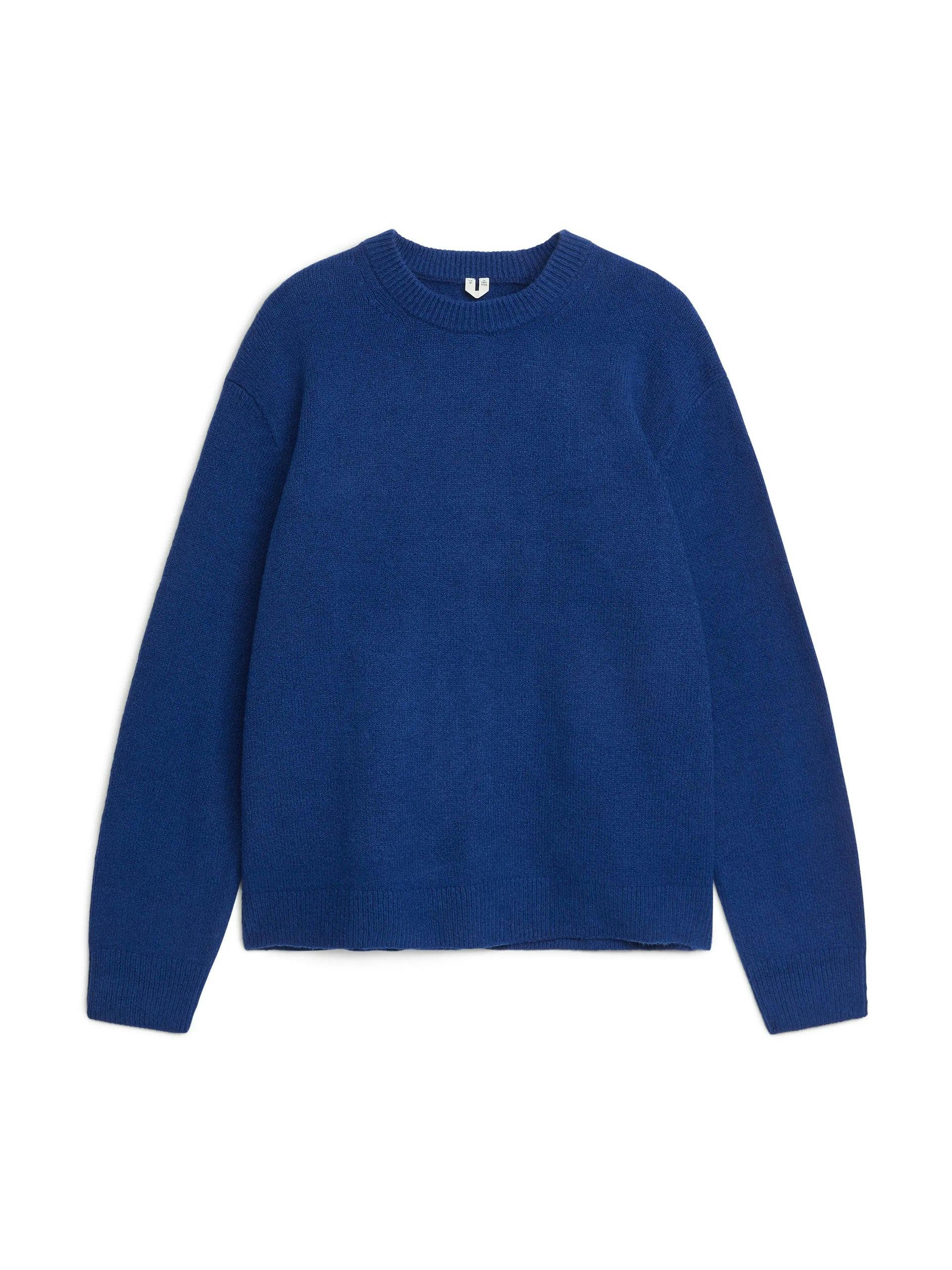 Blue cotton-blend jumper