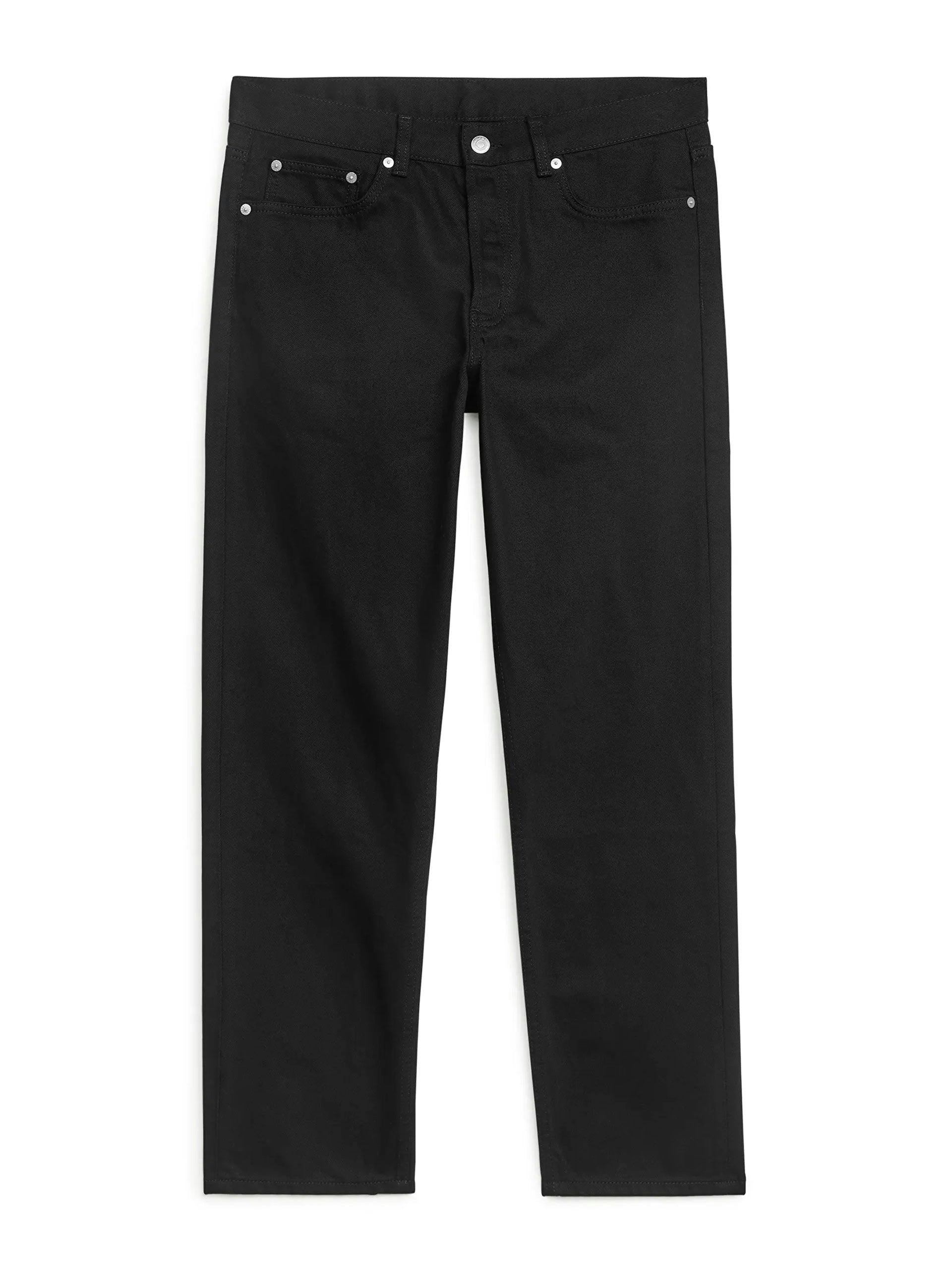 Black cropped straight jeans
