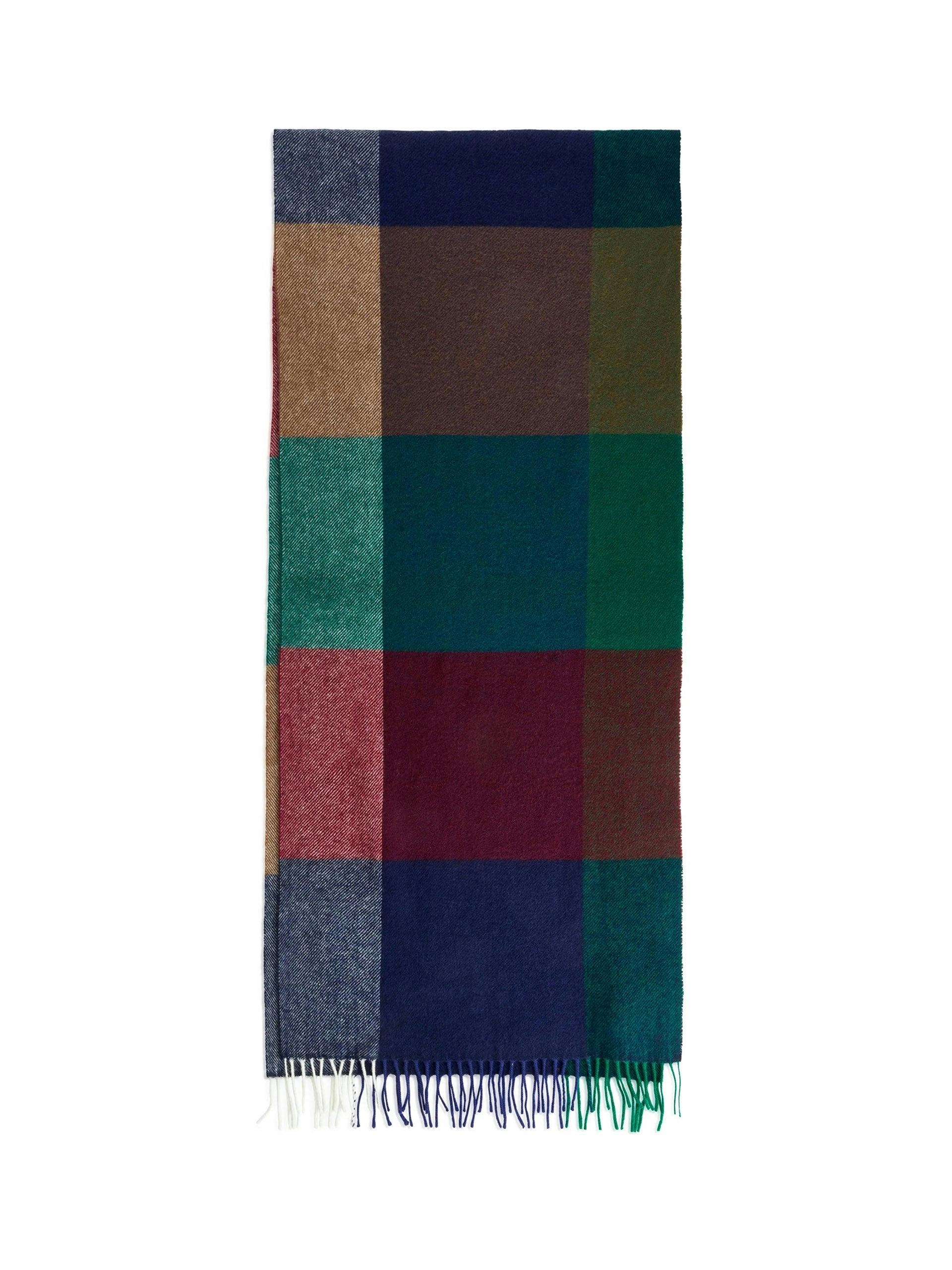 Gingham wool scarf