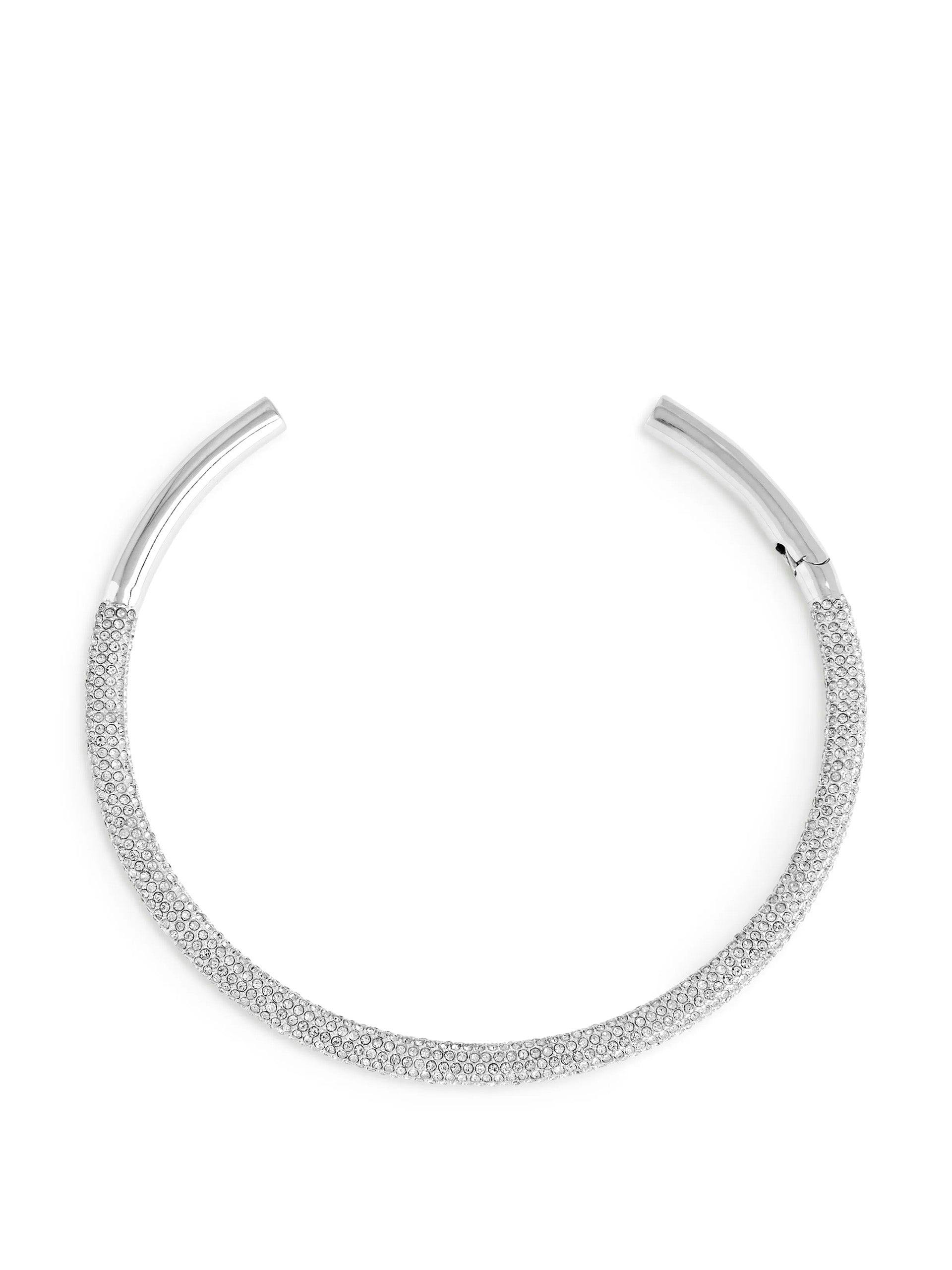 Rhinestone cuff necklace