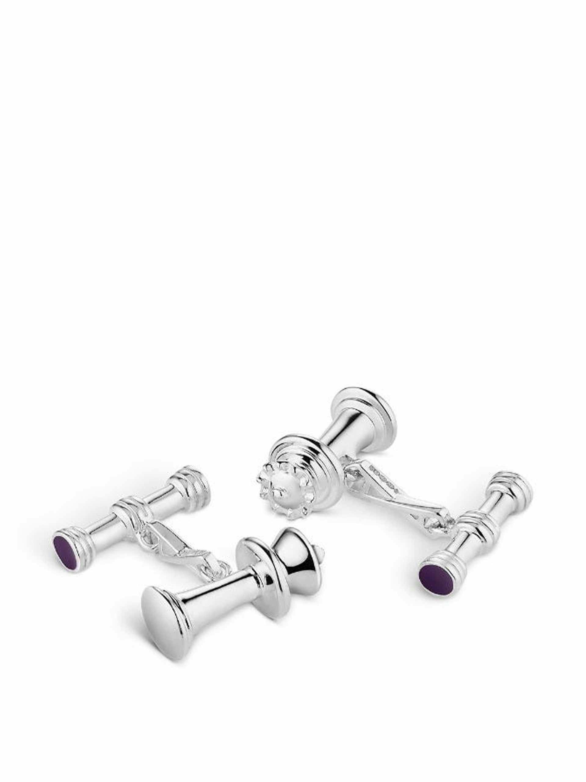 King and Queen silver cufflinks
