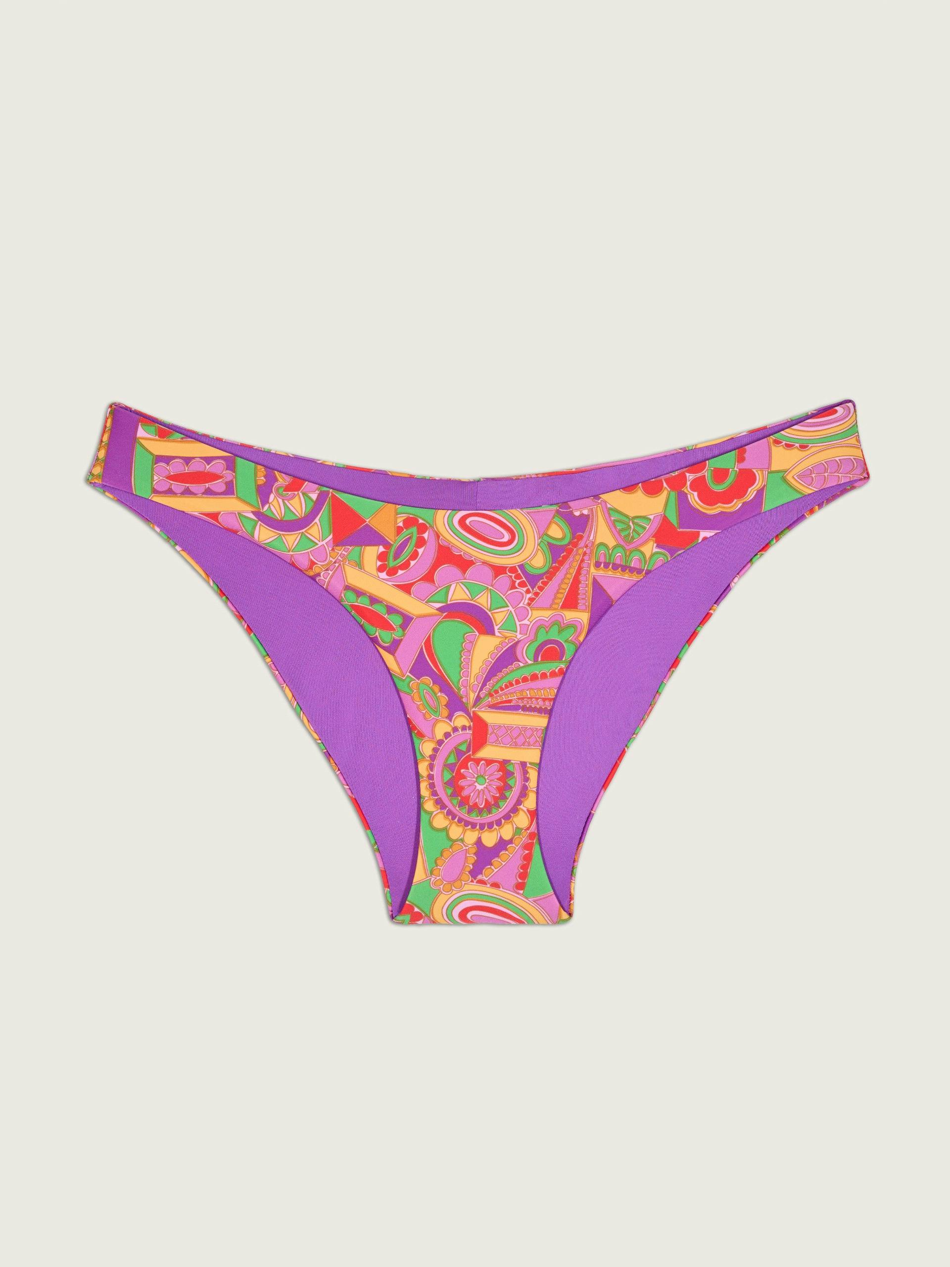 Pink floral-print bikini bottoms