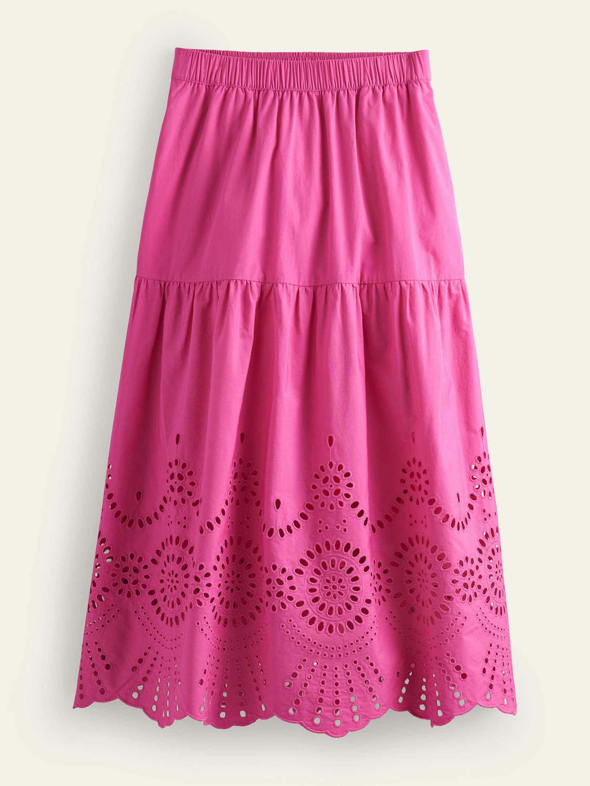 Full broderie skirt in festival pink
