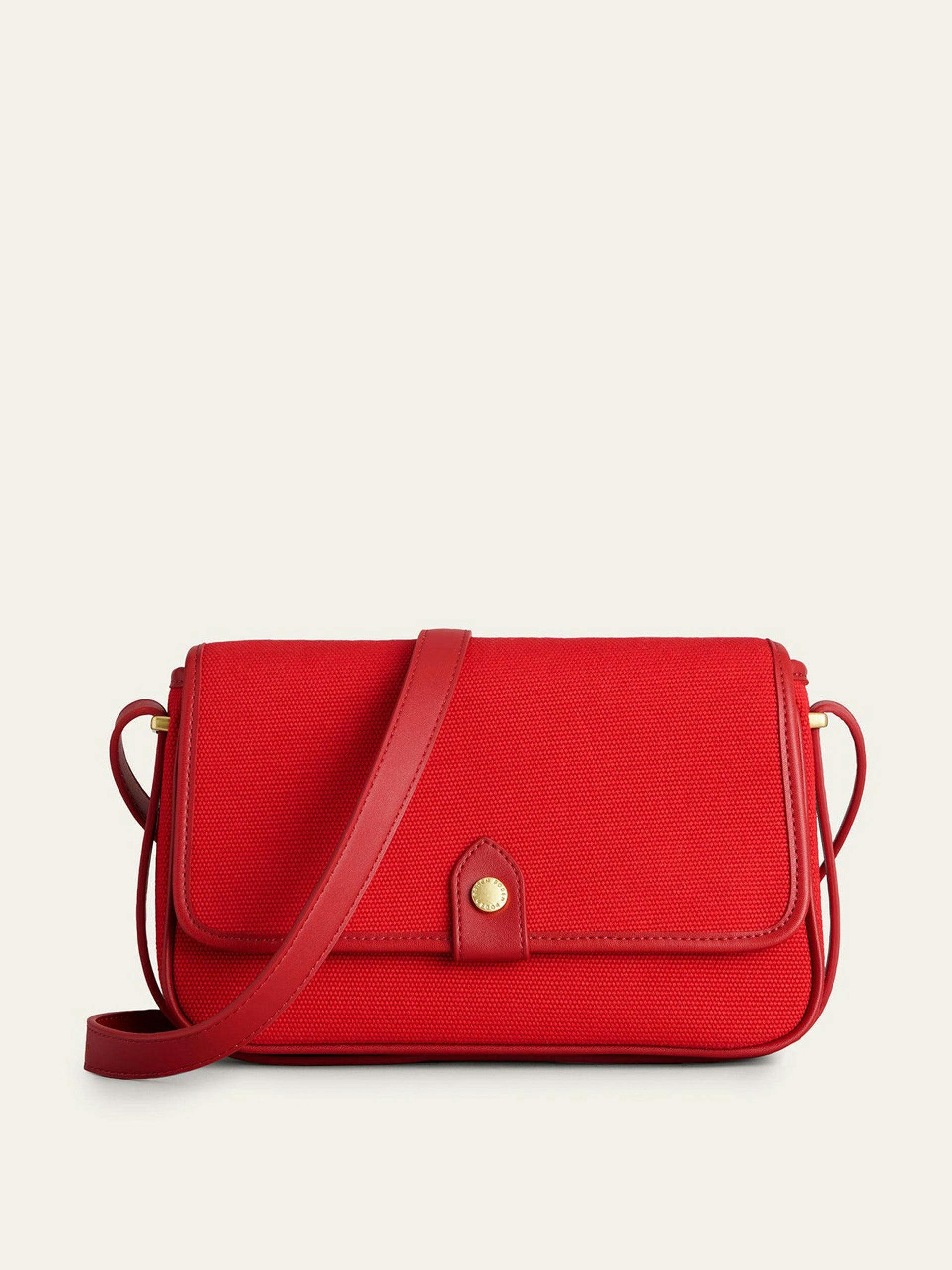 Red structured crossbody bag