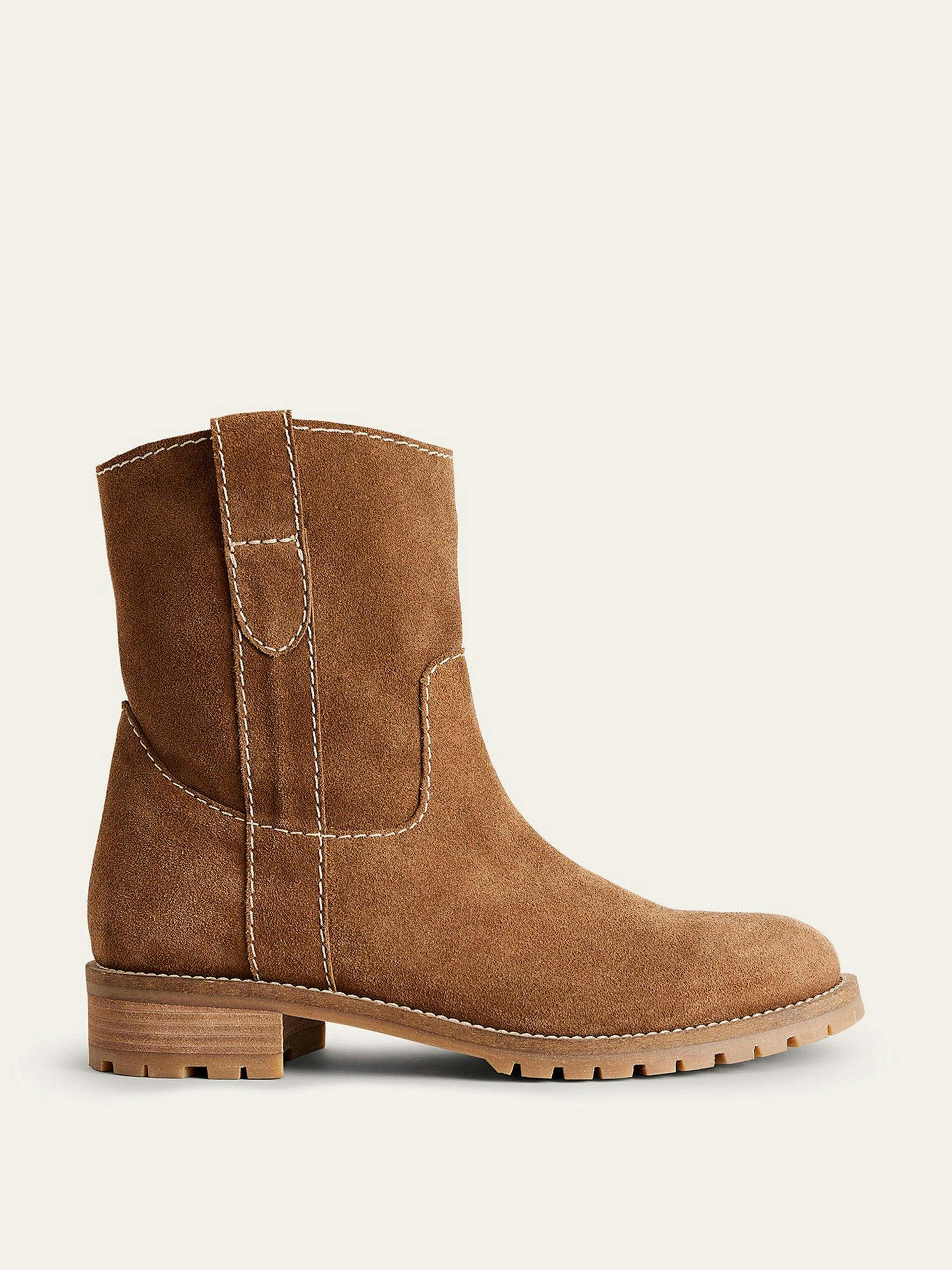 Western suede ankle boots