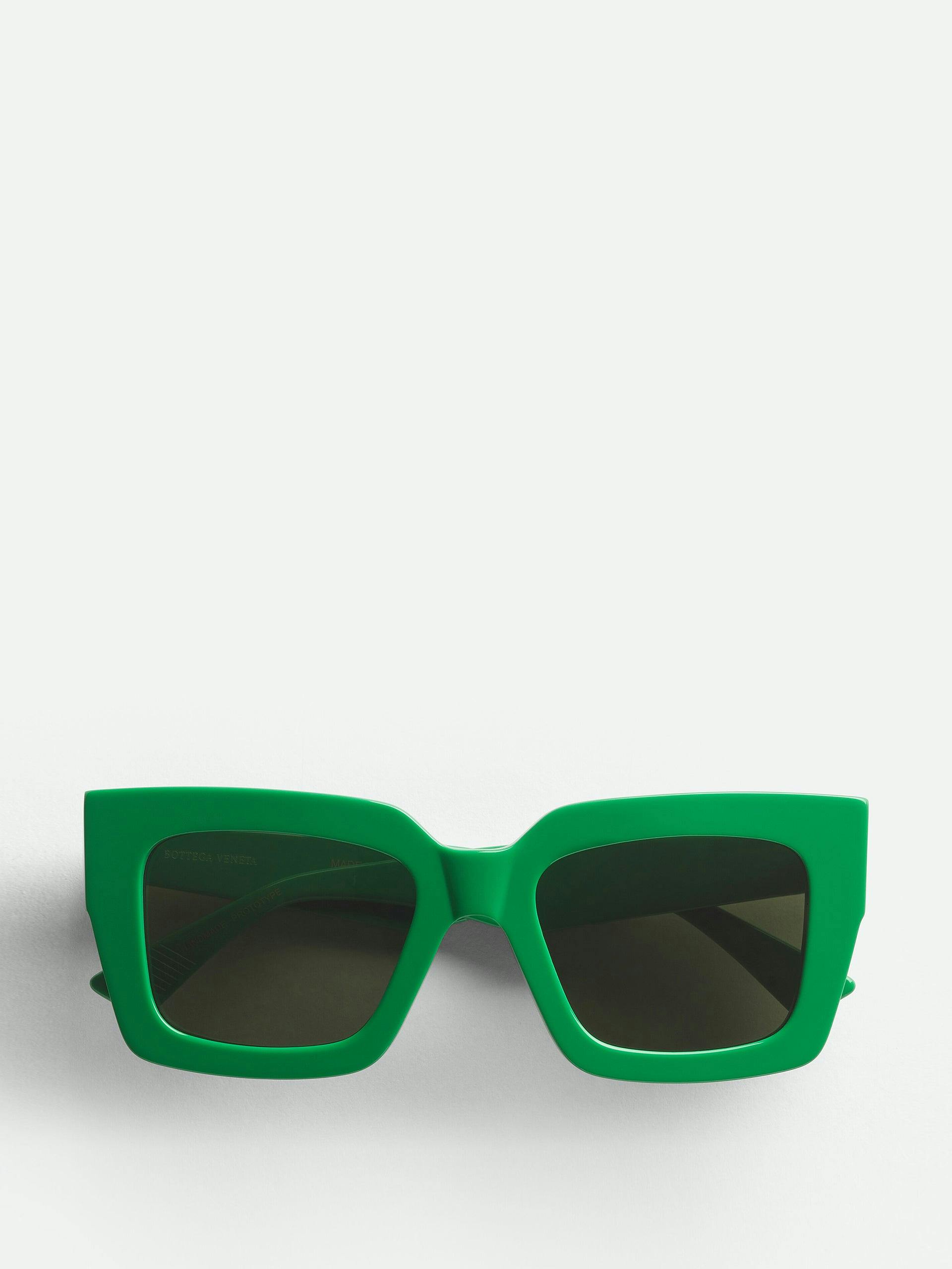 Green square acetate sunglasses