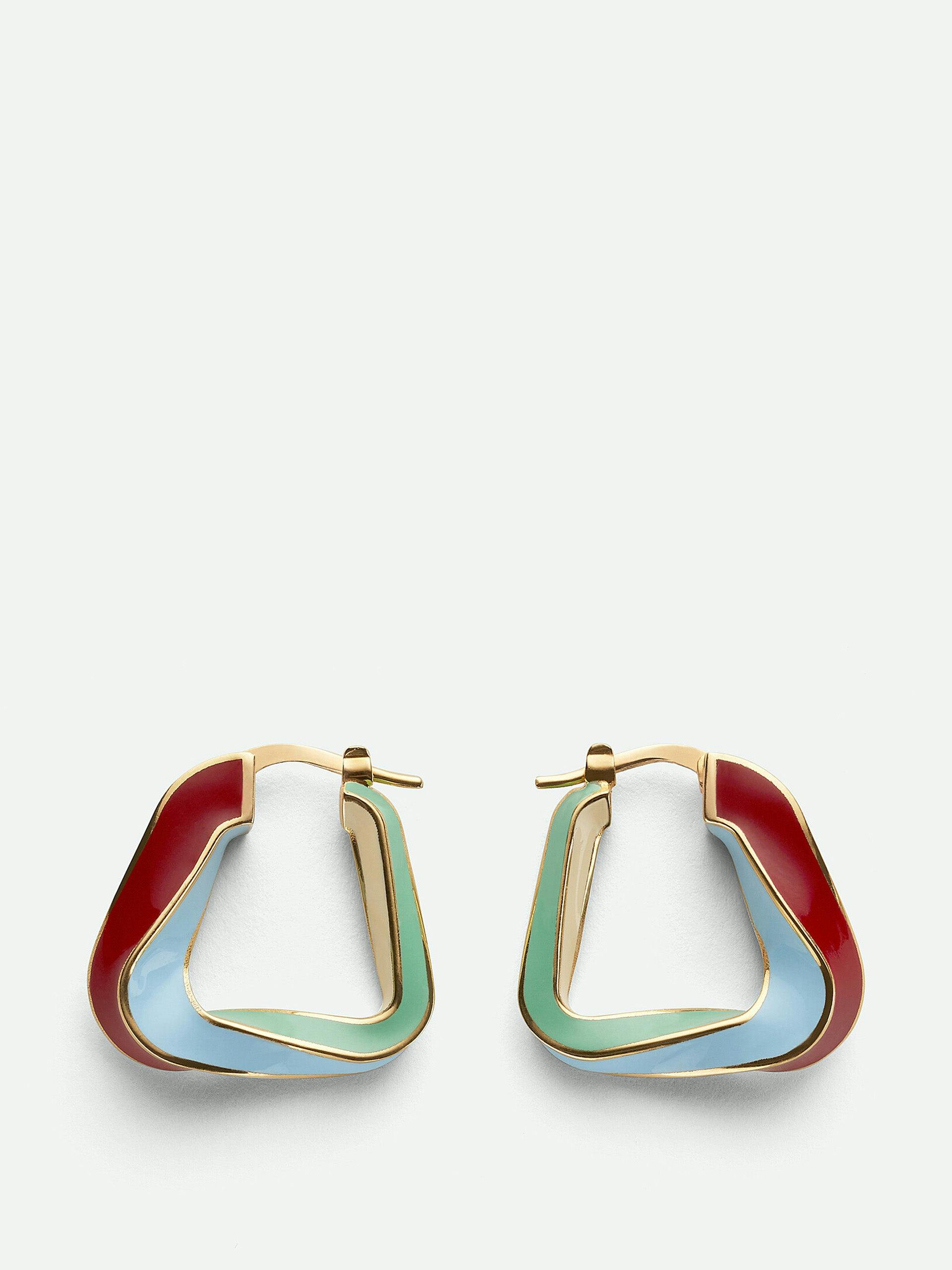 Twist triangle hoop earrings