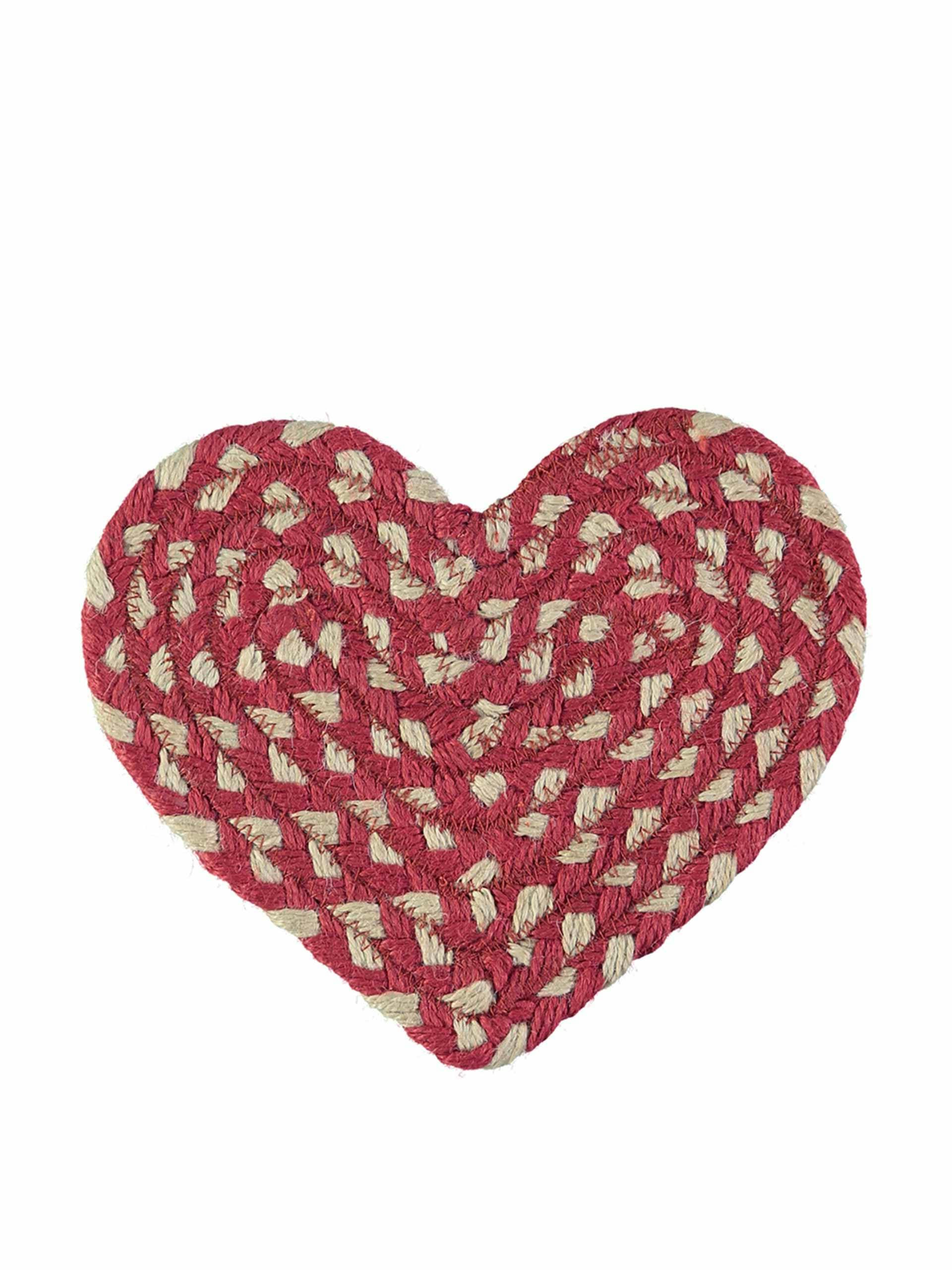 Red/white heart coaster, (set of 4)