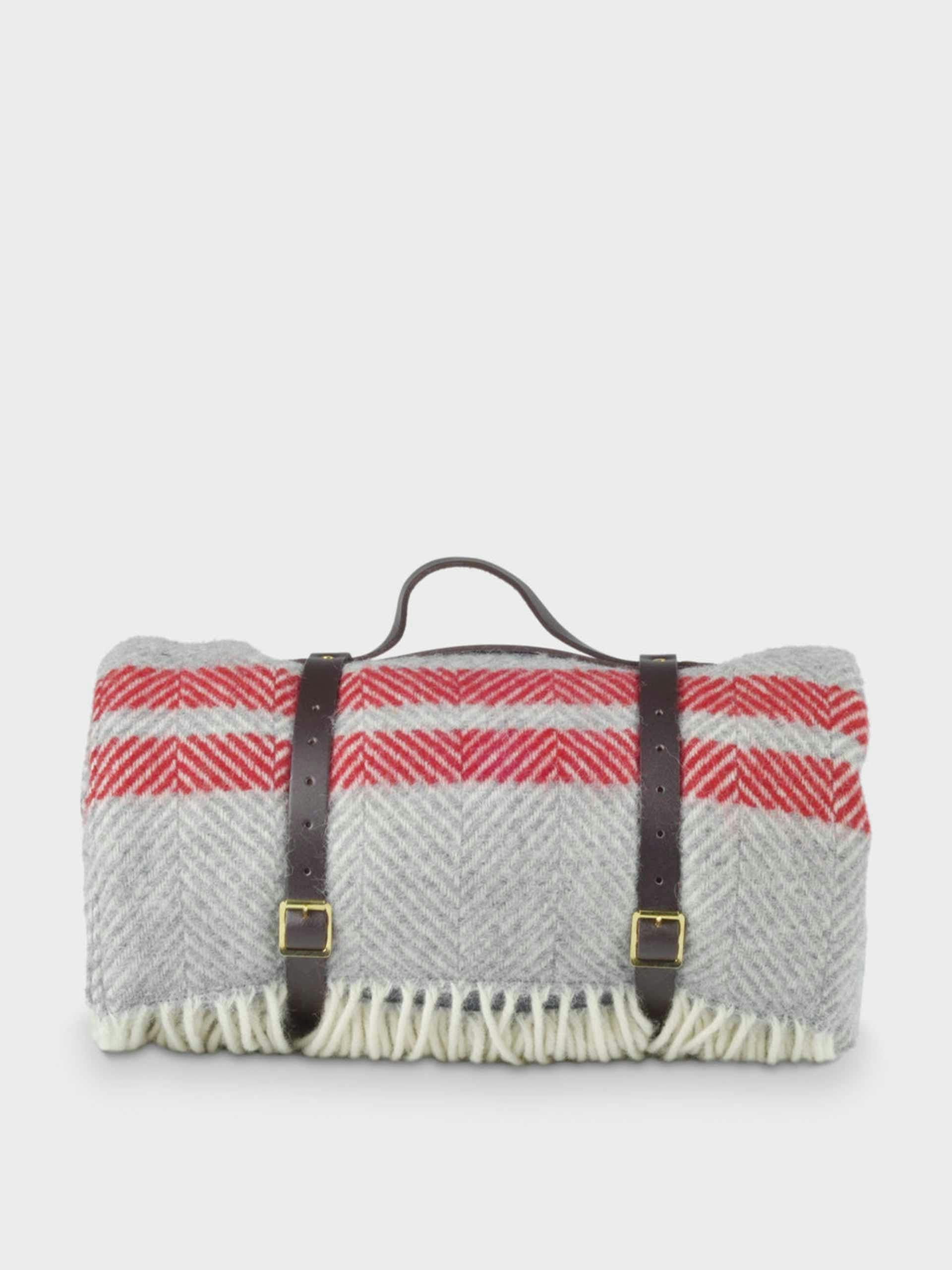Grey and red waterproof picnic blanket