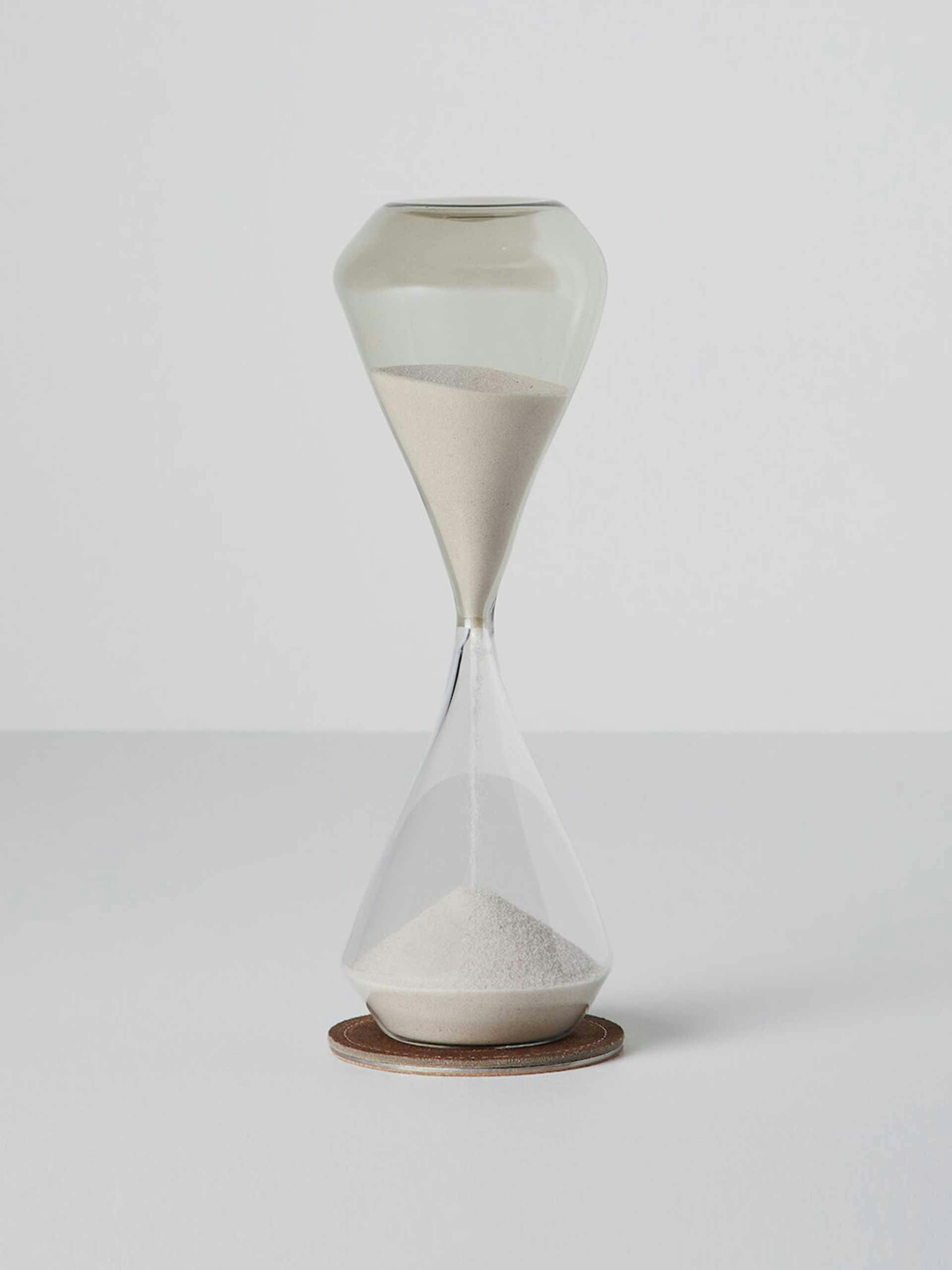 Hourglass with suede base