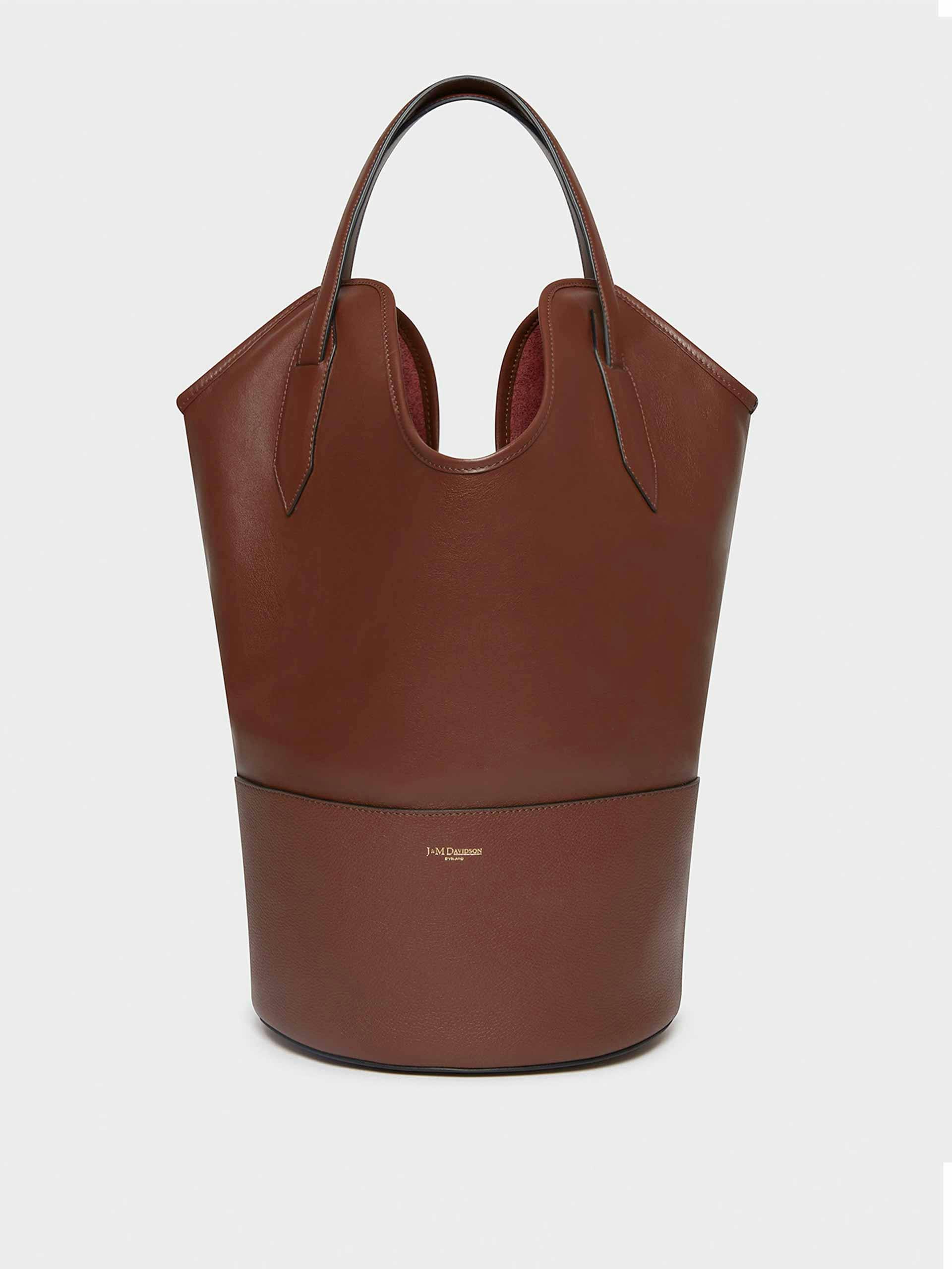 Ray leather bucket bag in Wine