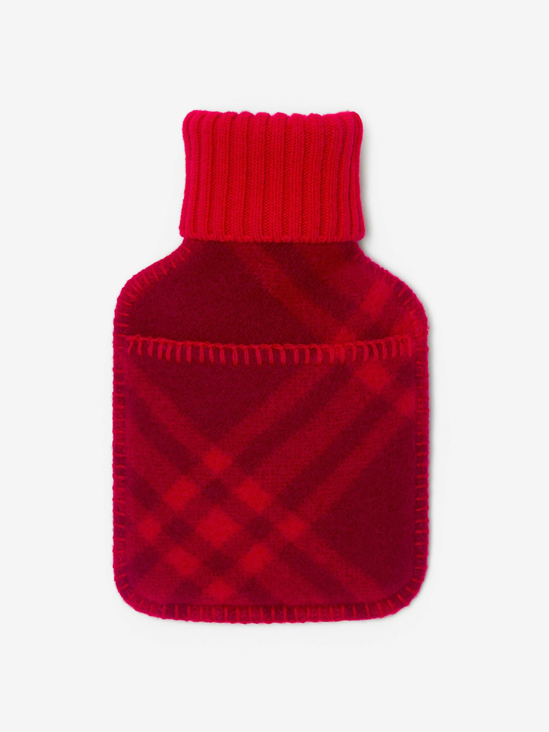 Check wool hot water bottle