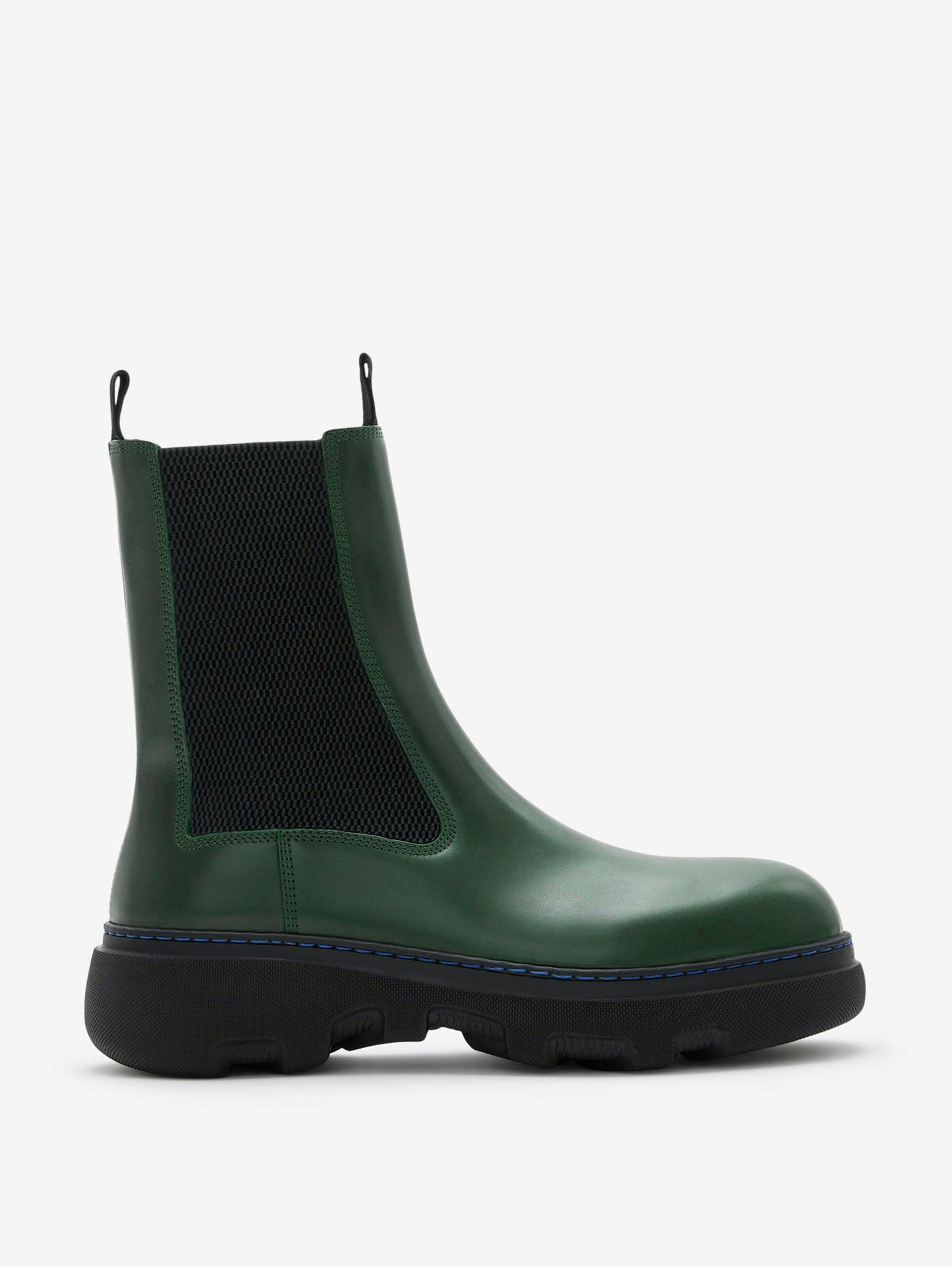 Green leather Chelsea boot
