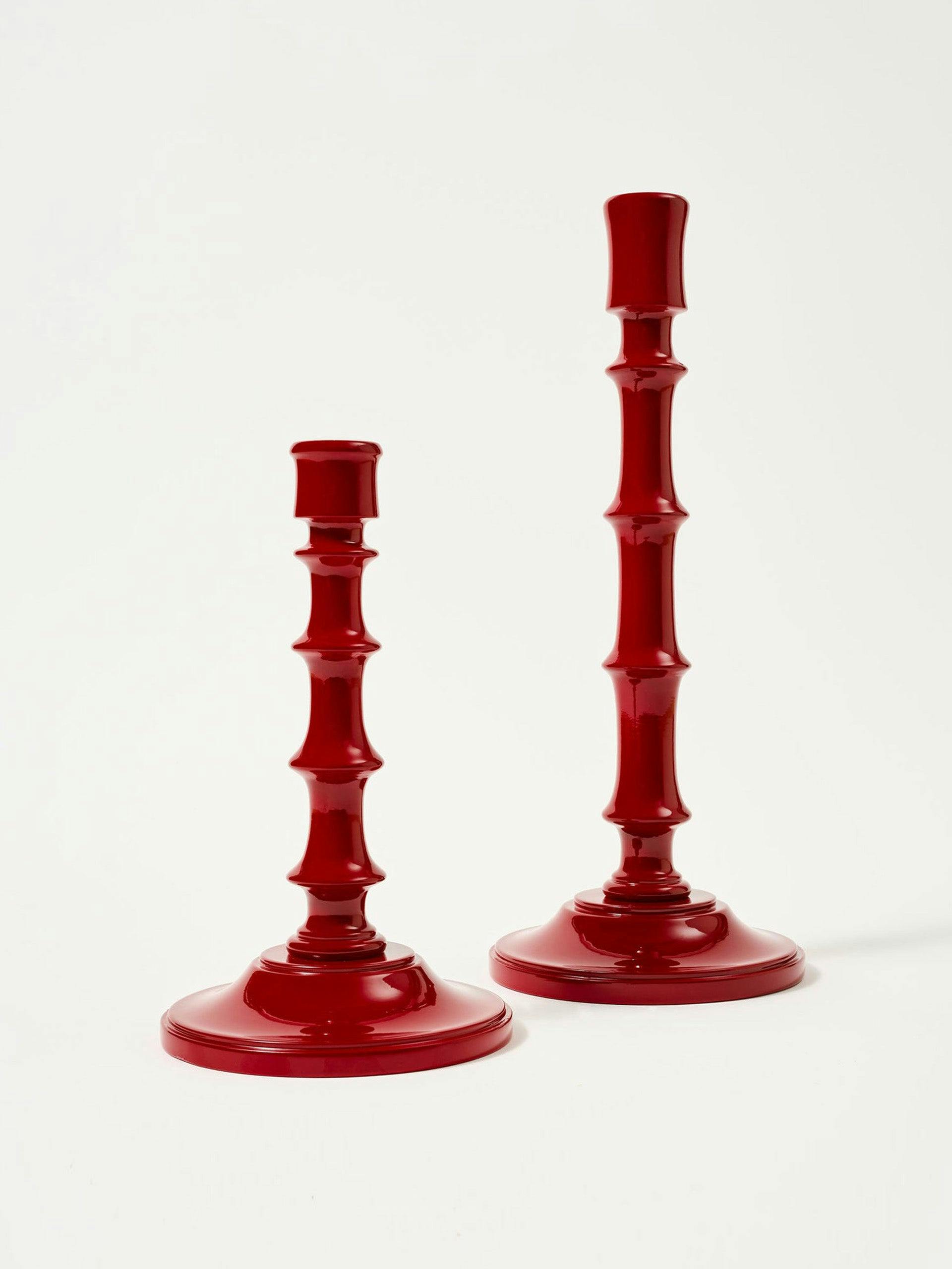 Cinzia lacquered candle holders (set of 2)