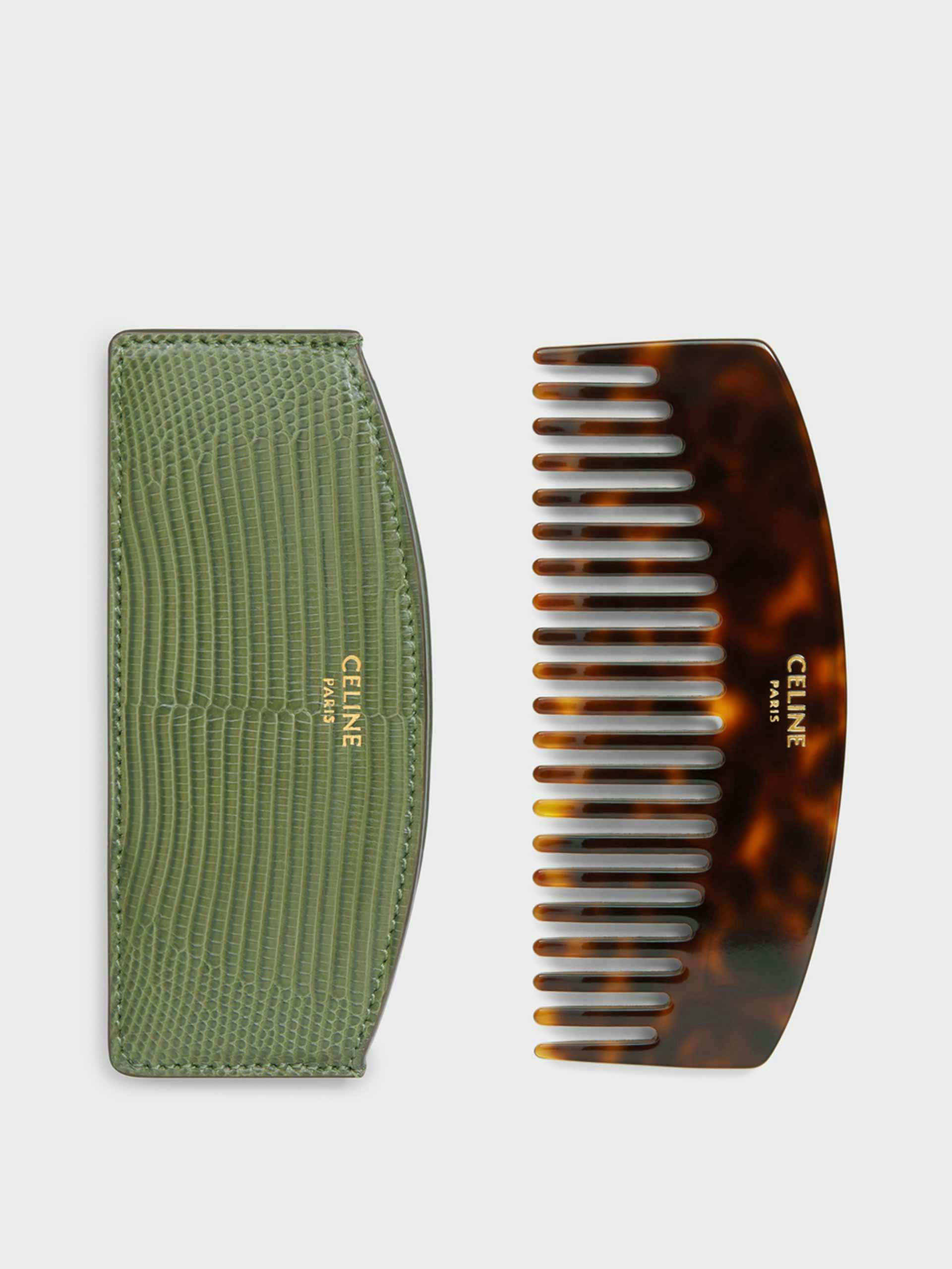 Curved hair comb with case