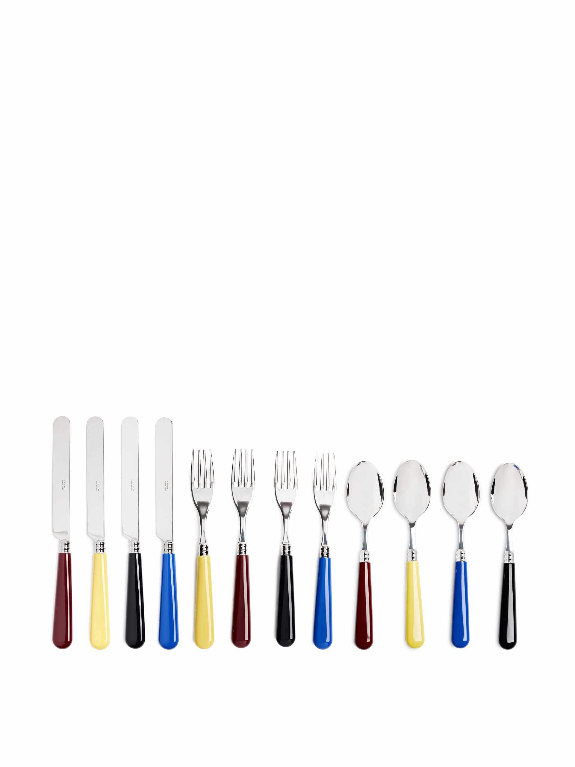 Mixed colour cutlery (set of 12)