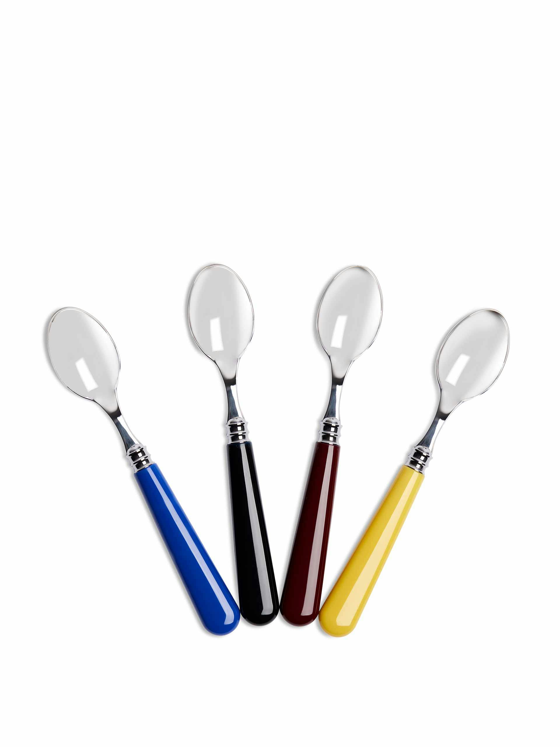 Mixed colour teaspoons (set of 4)