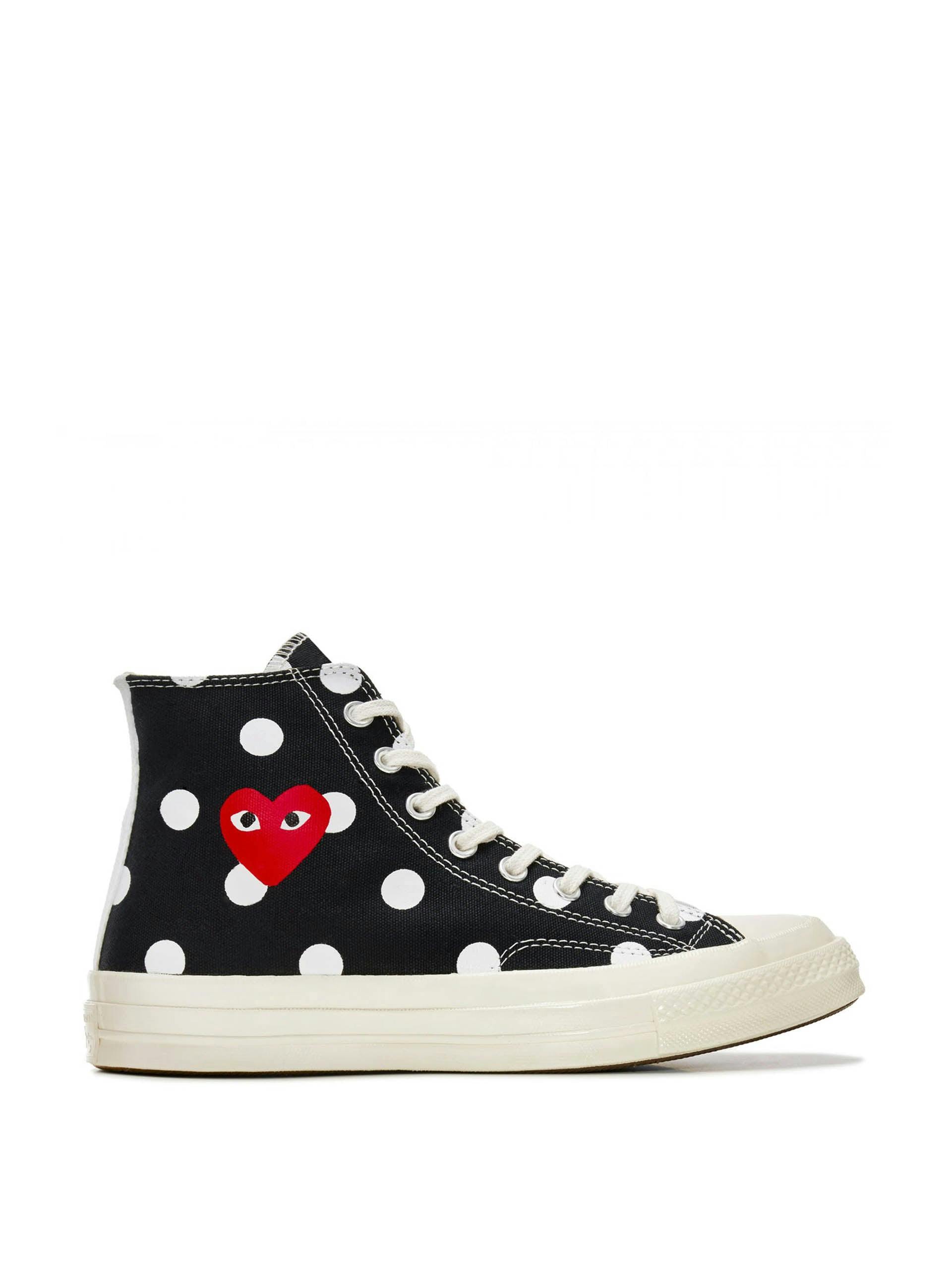 Polka dot red heart Chuck Taylor All Star ’70 high sneakers