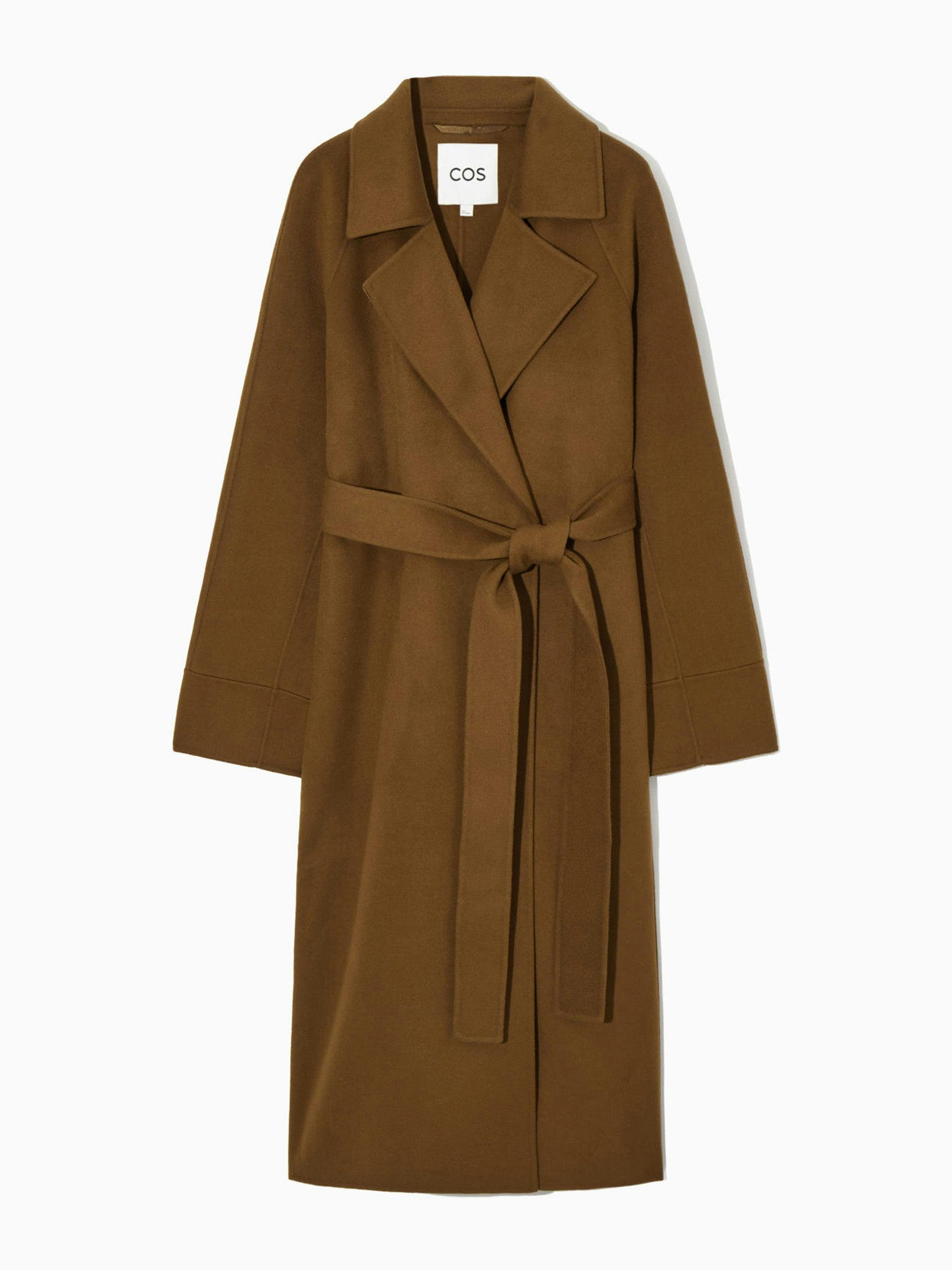 Belted double-faced wool coat