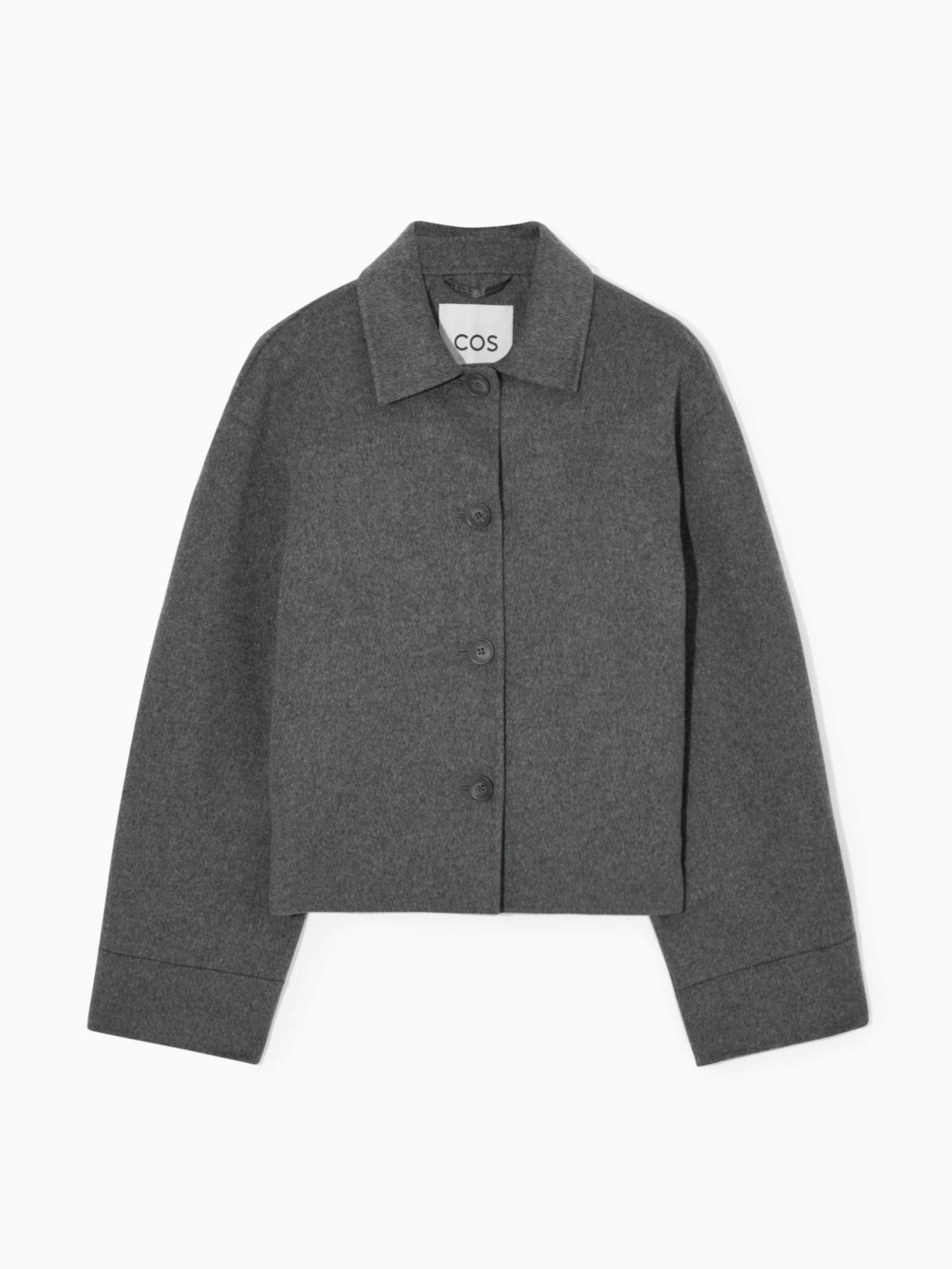 Grey boxy-fit wool jacket