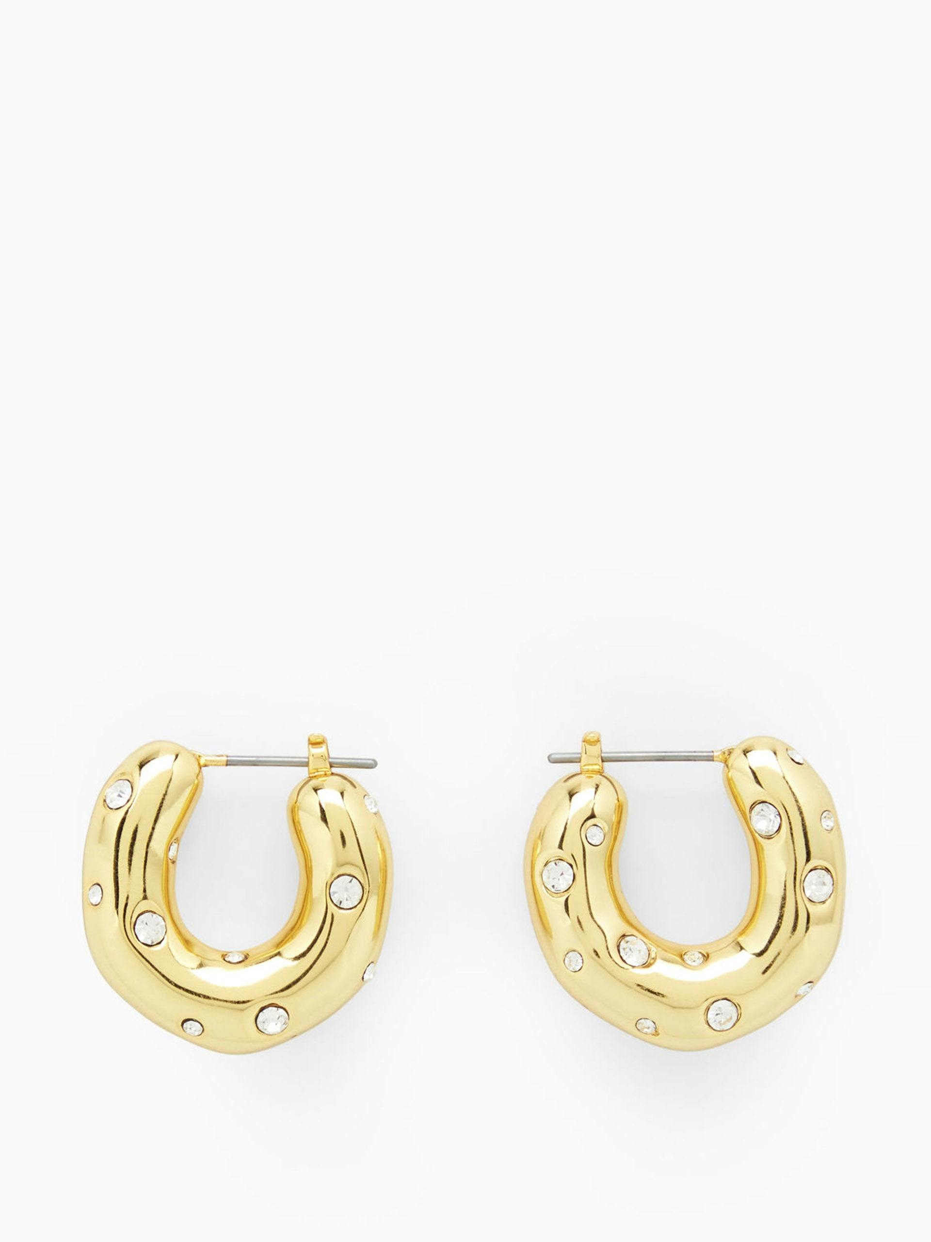 Crystal-embellished chunky hoop earrings