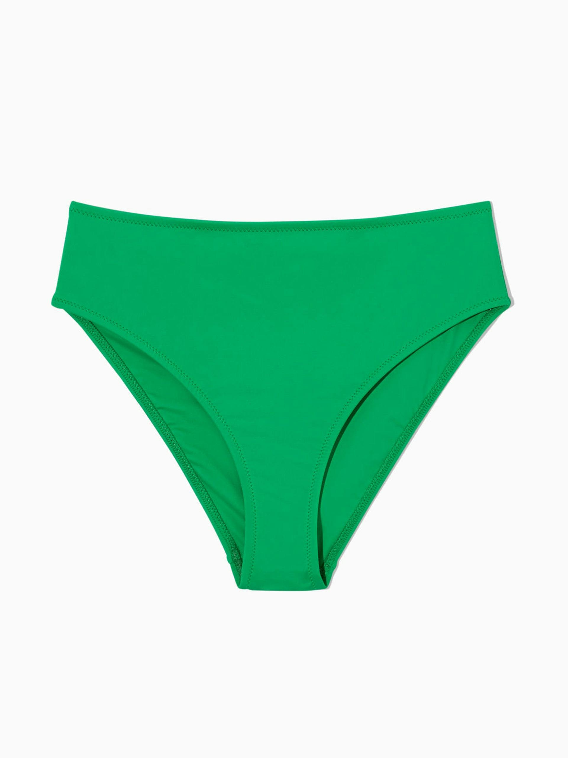 Green high-waist bikini briefs