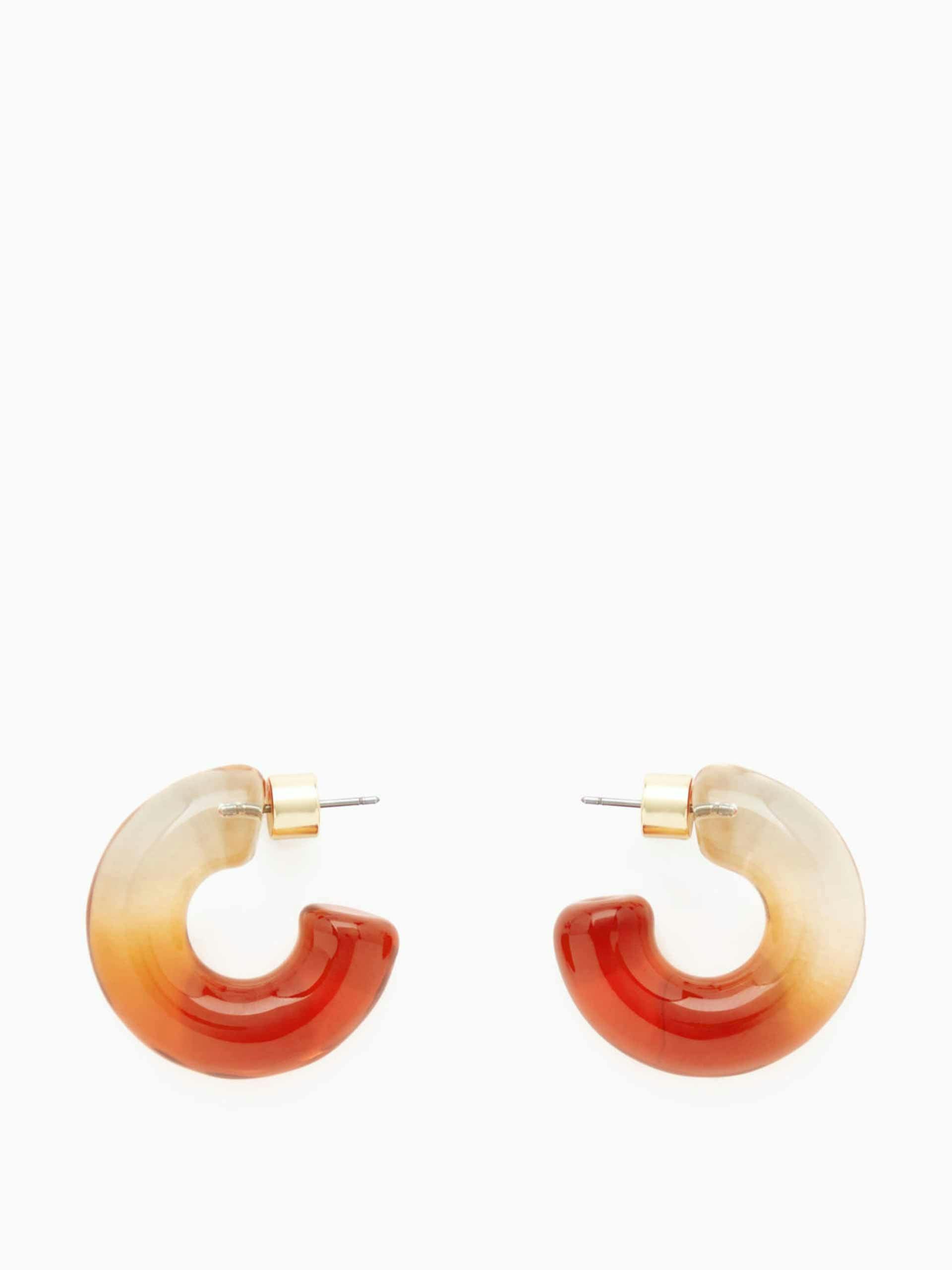 Ombre glass hoop earrings
