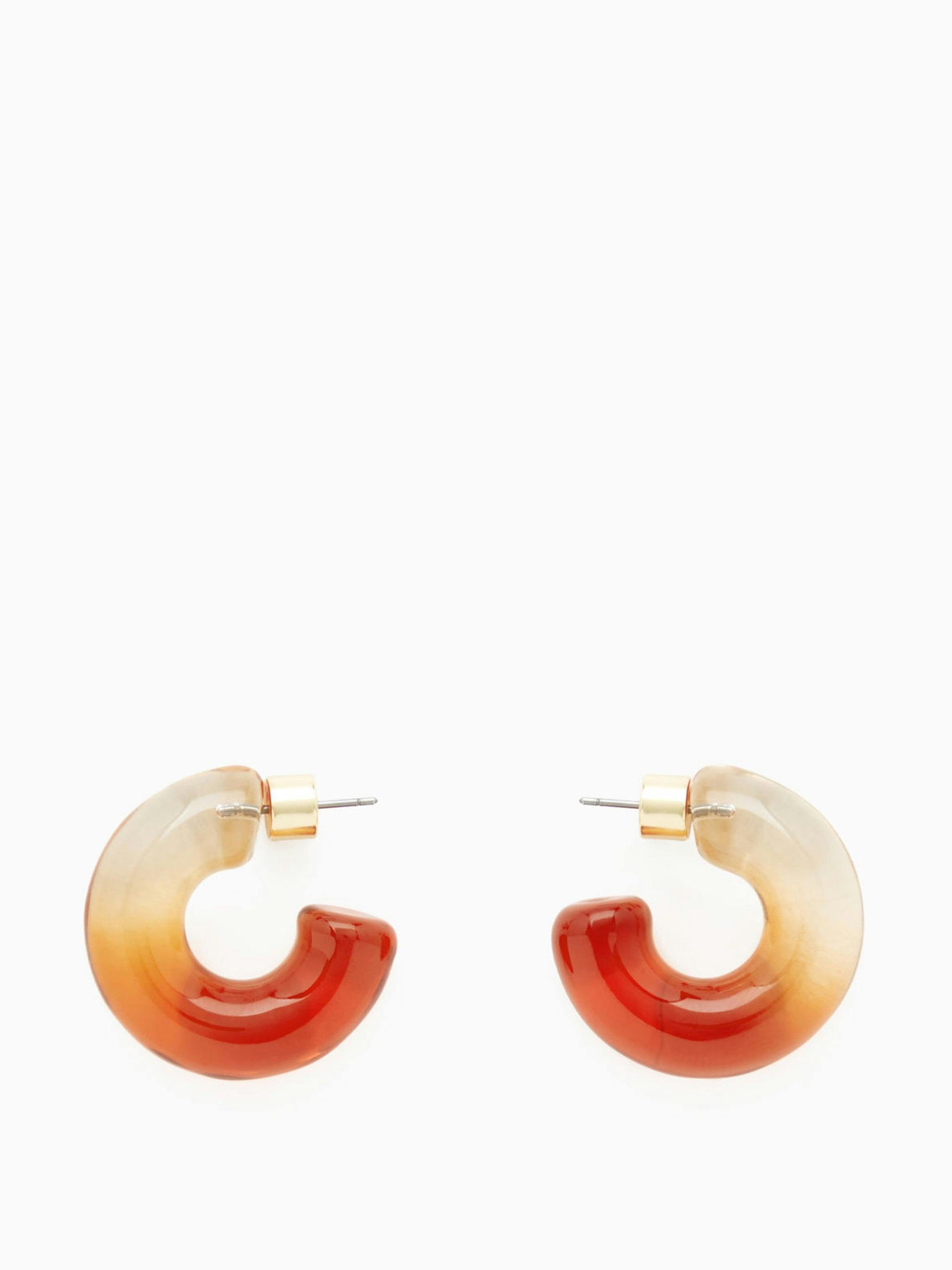 Ombre glass hoop earrings