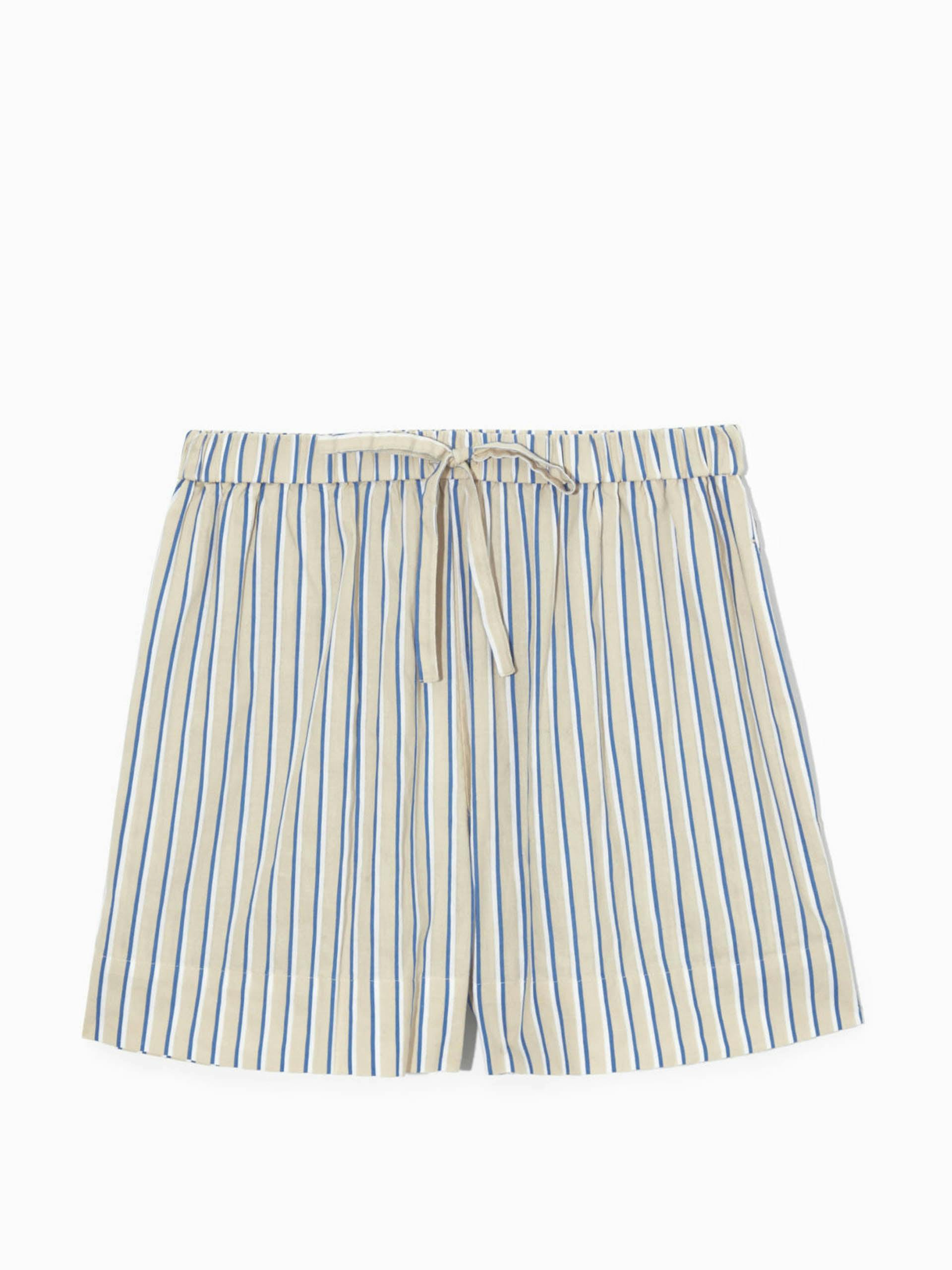 Striped linen-blends shorts