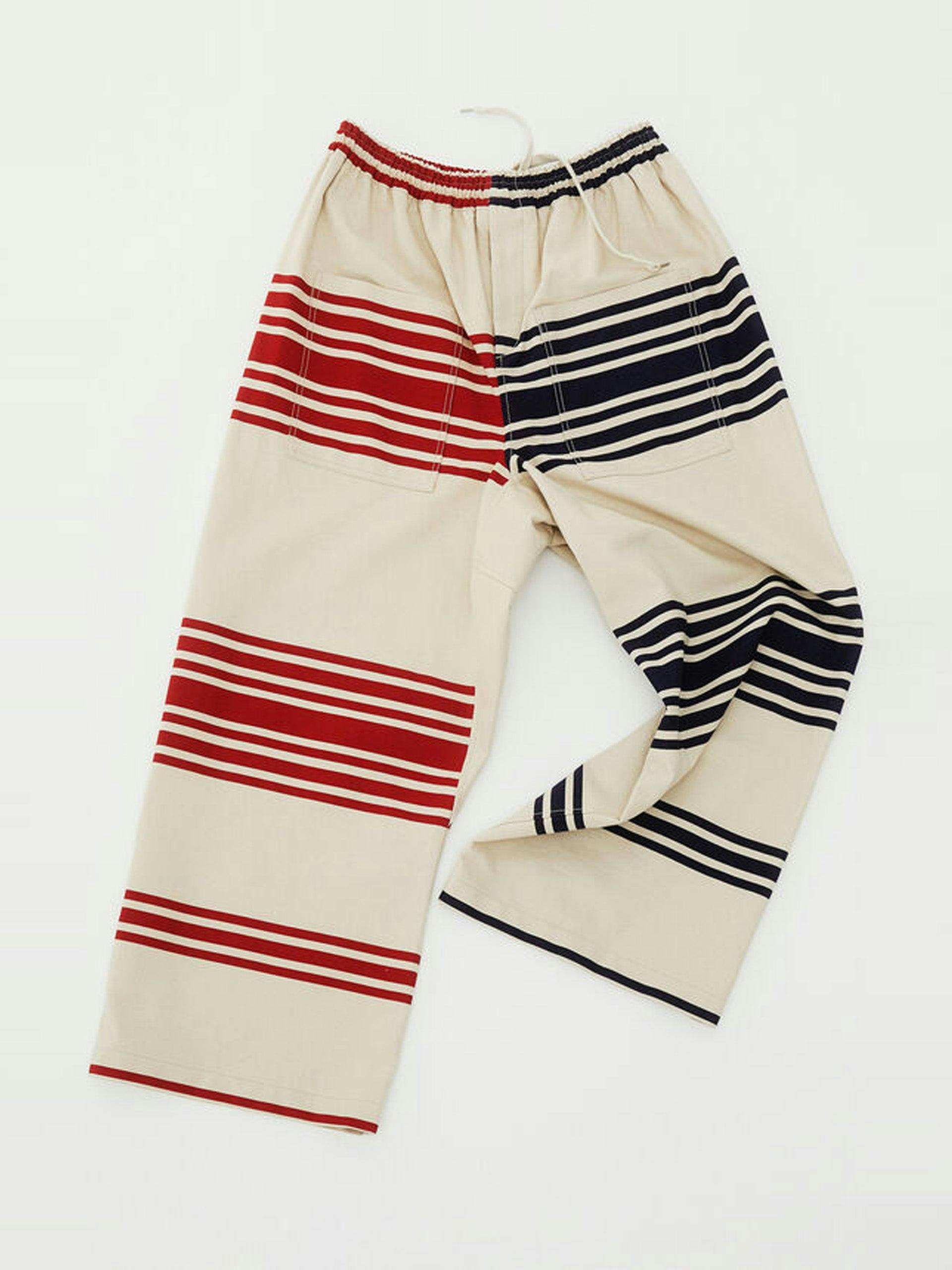 Striped wide-leg trousers