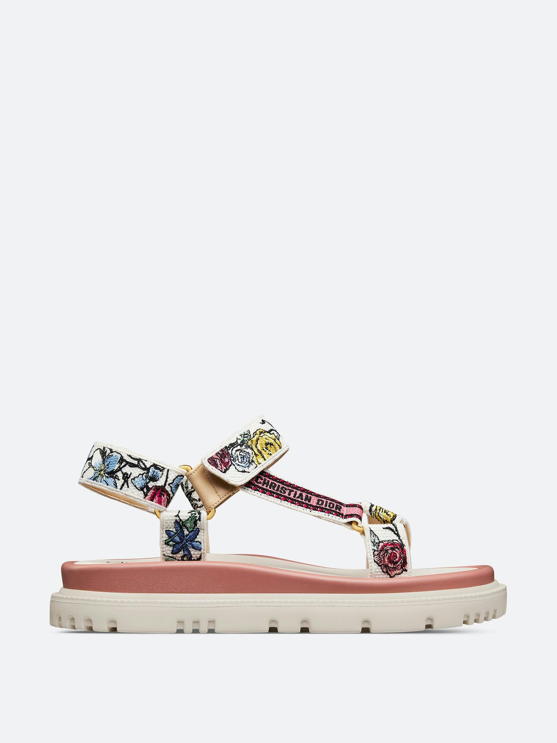 Floral embroidered sandals