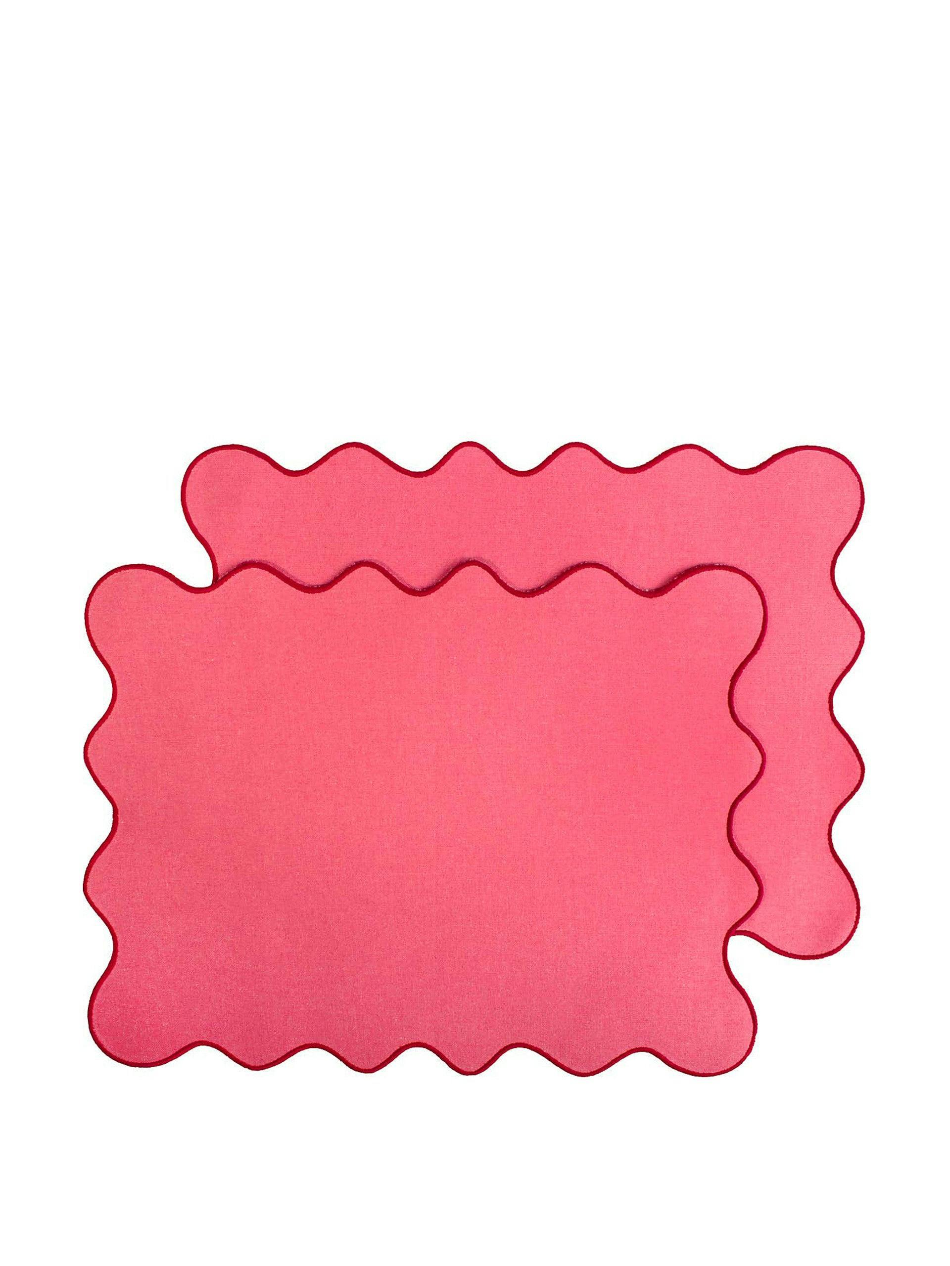 Pink scalloped edge placemats (set of 2)