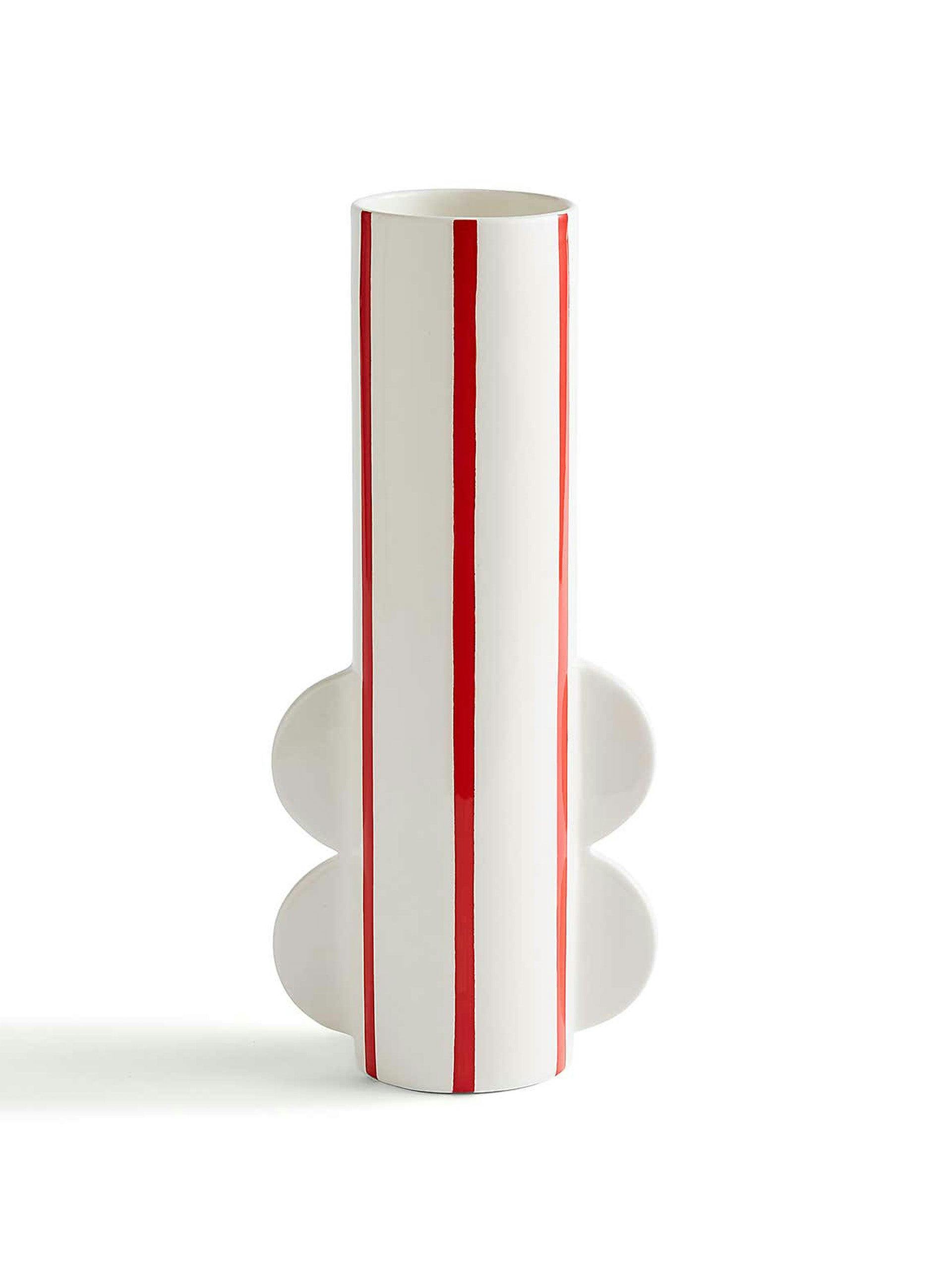 Geranium striped ceramic vase