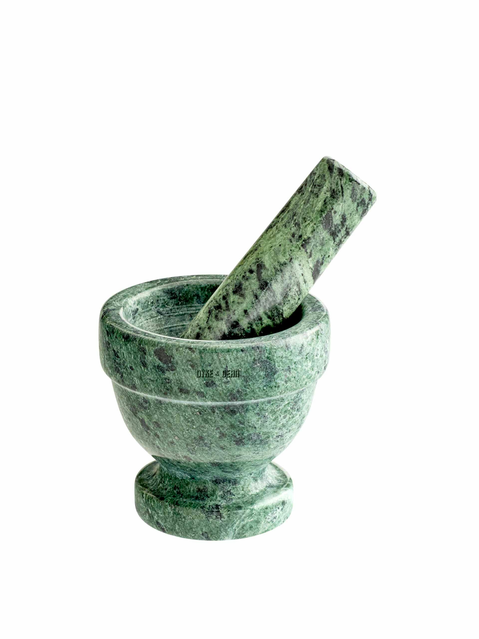 Green marble pestle and mortar