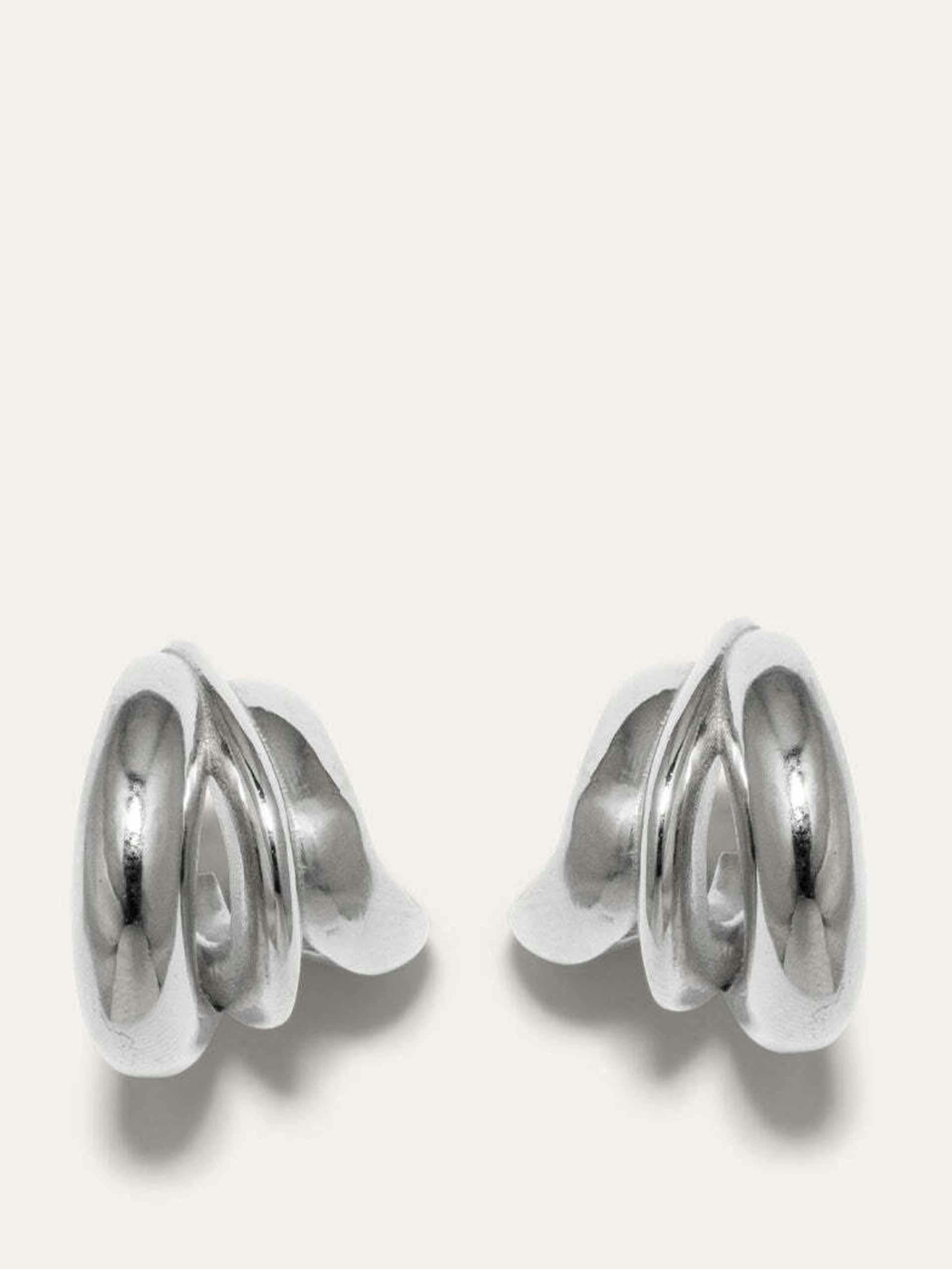 Platinum plated Dollop earrings