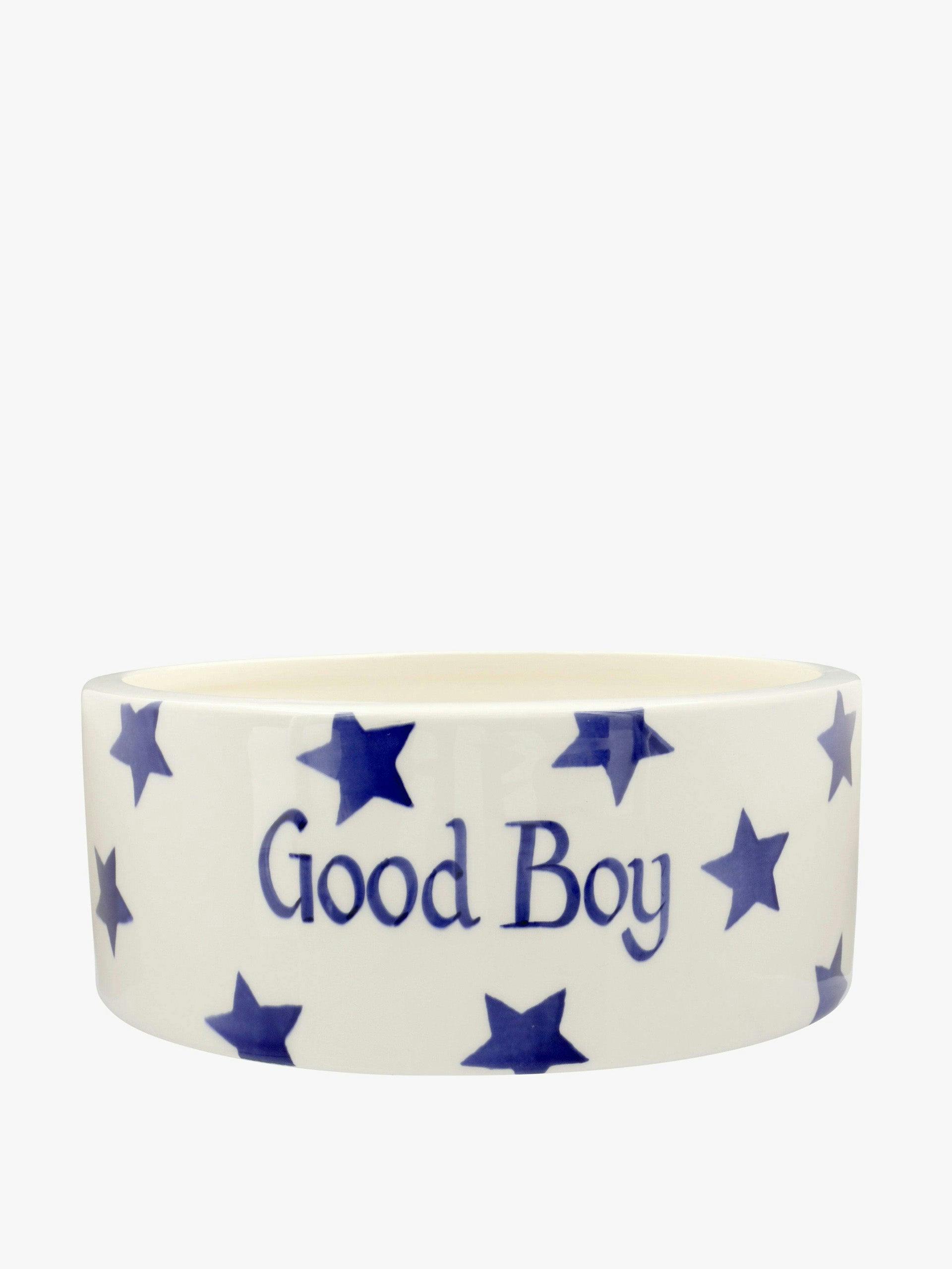 Personalised blue star large pet bowl
