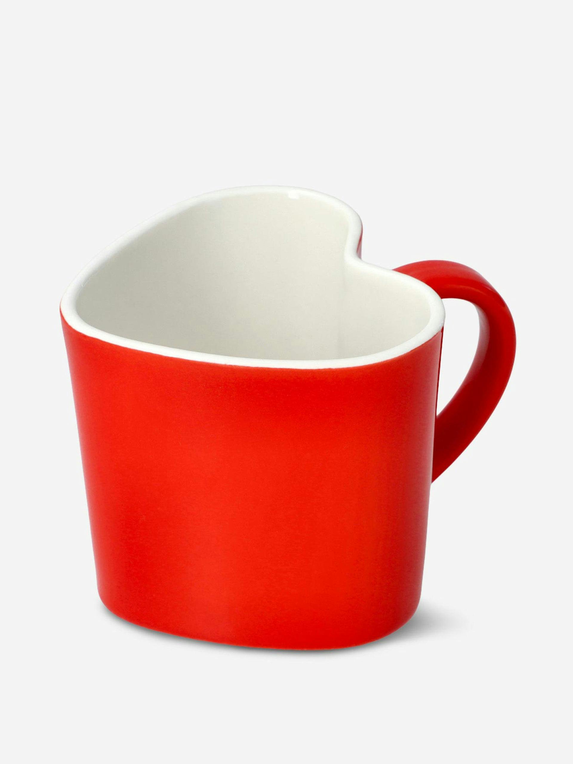 Red heart shaped mug