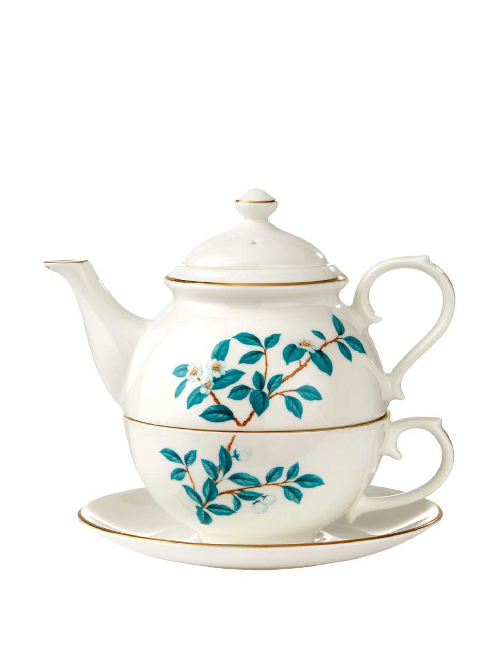 Camelia white teapot