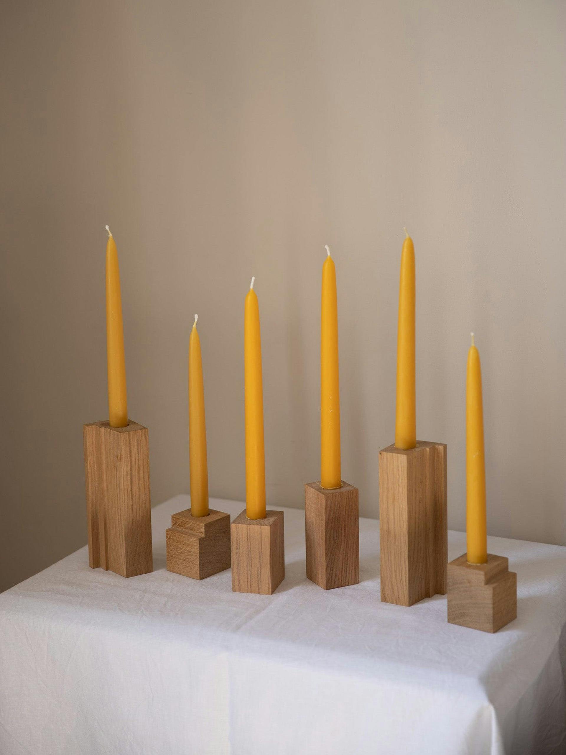 Beeswax dinner candles (set of 6)