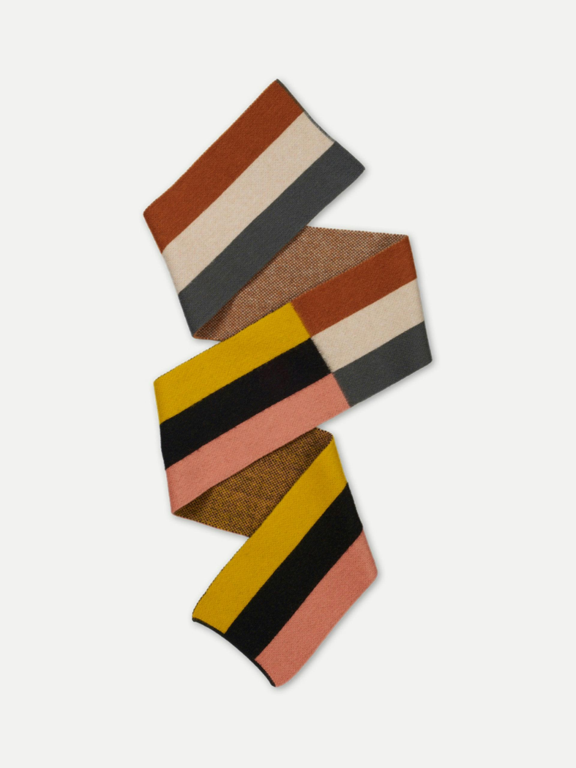 Striped, brushed-wool scarf