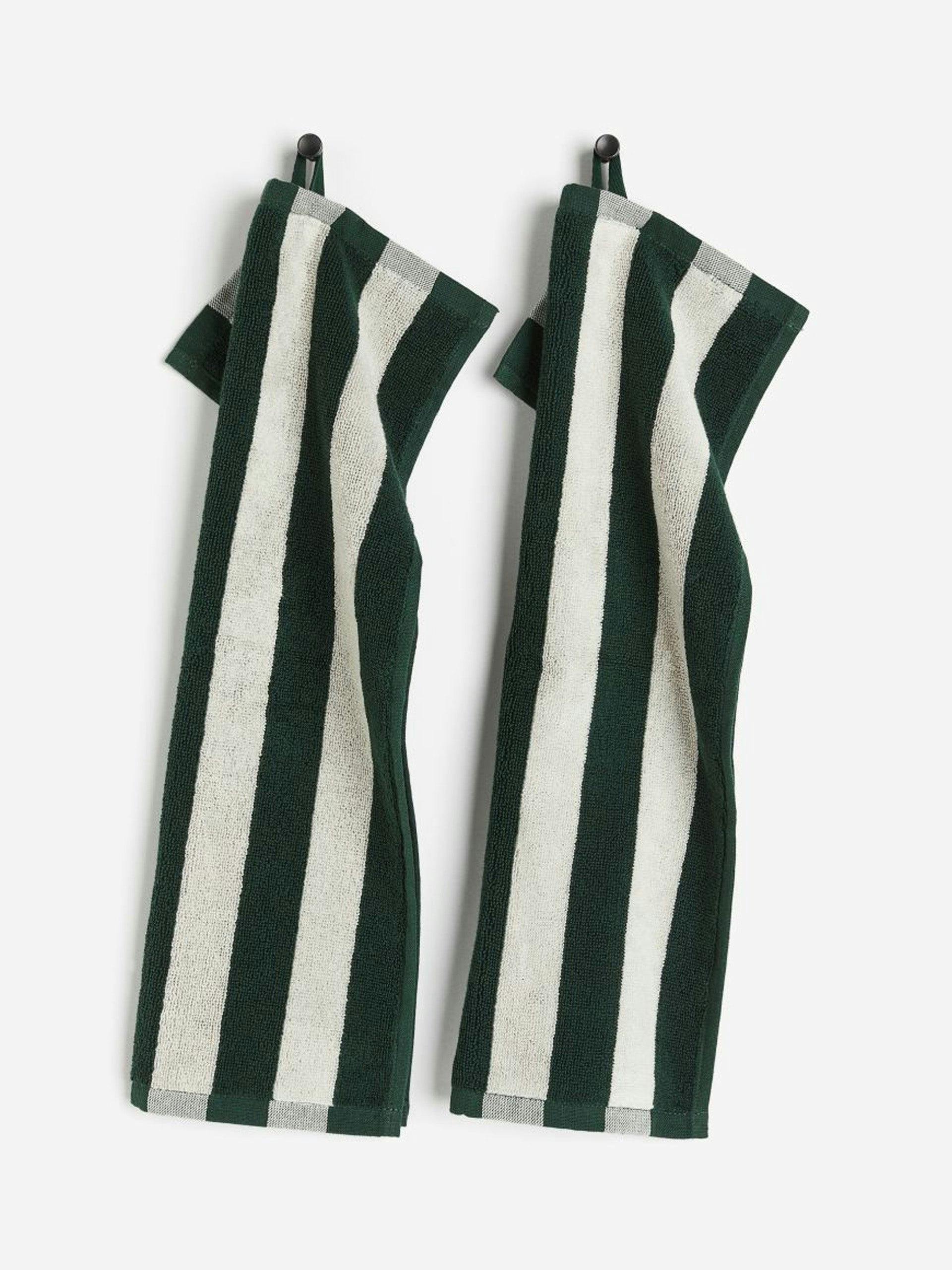 Green striped towel