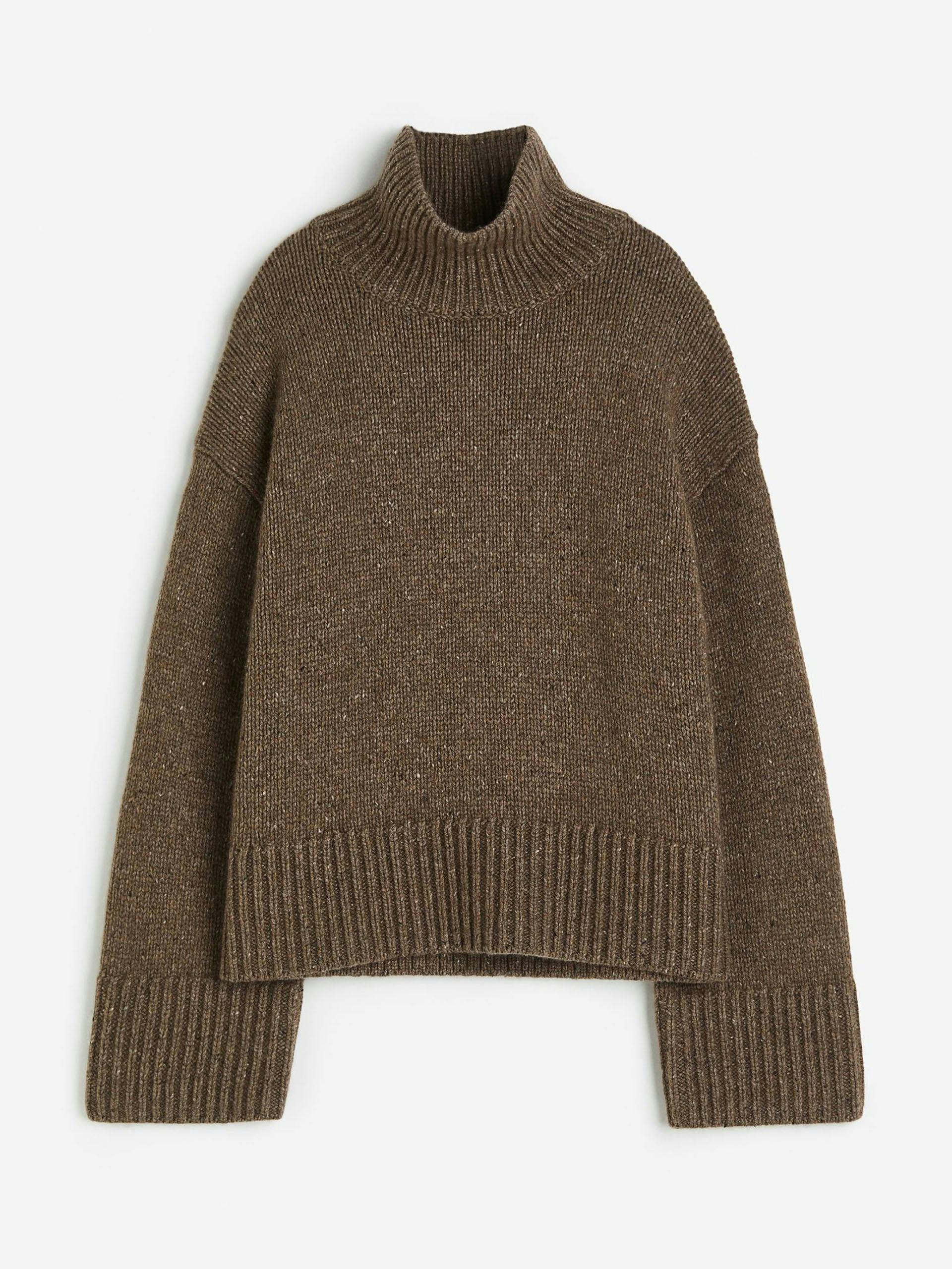 Wool-blend turtleneck jumper
