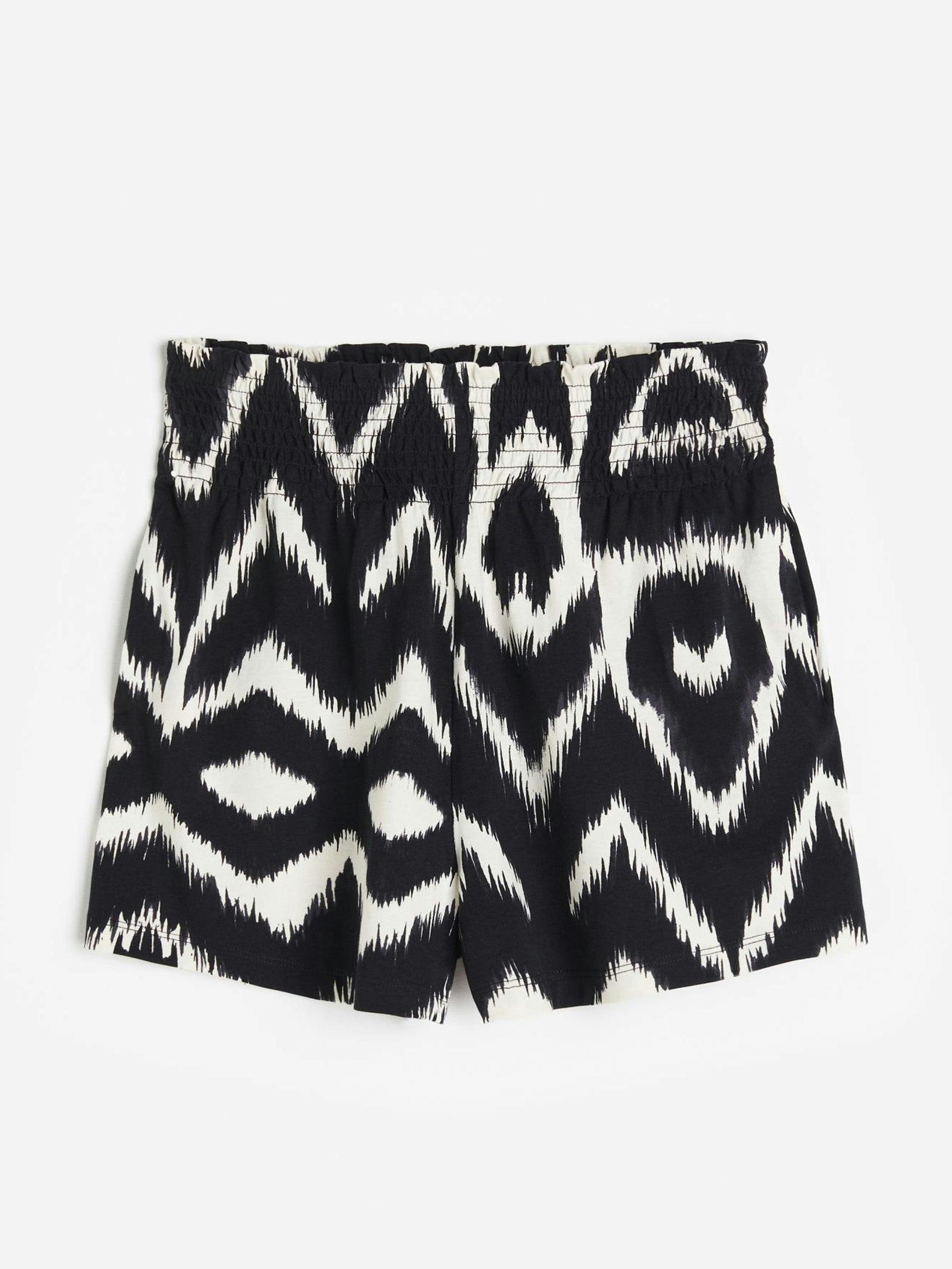 Black and white patterned shorts