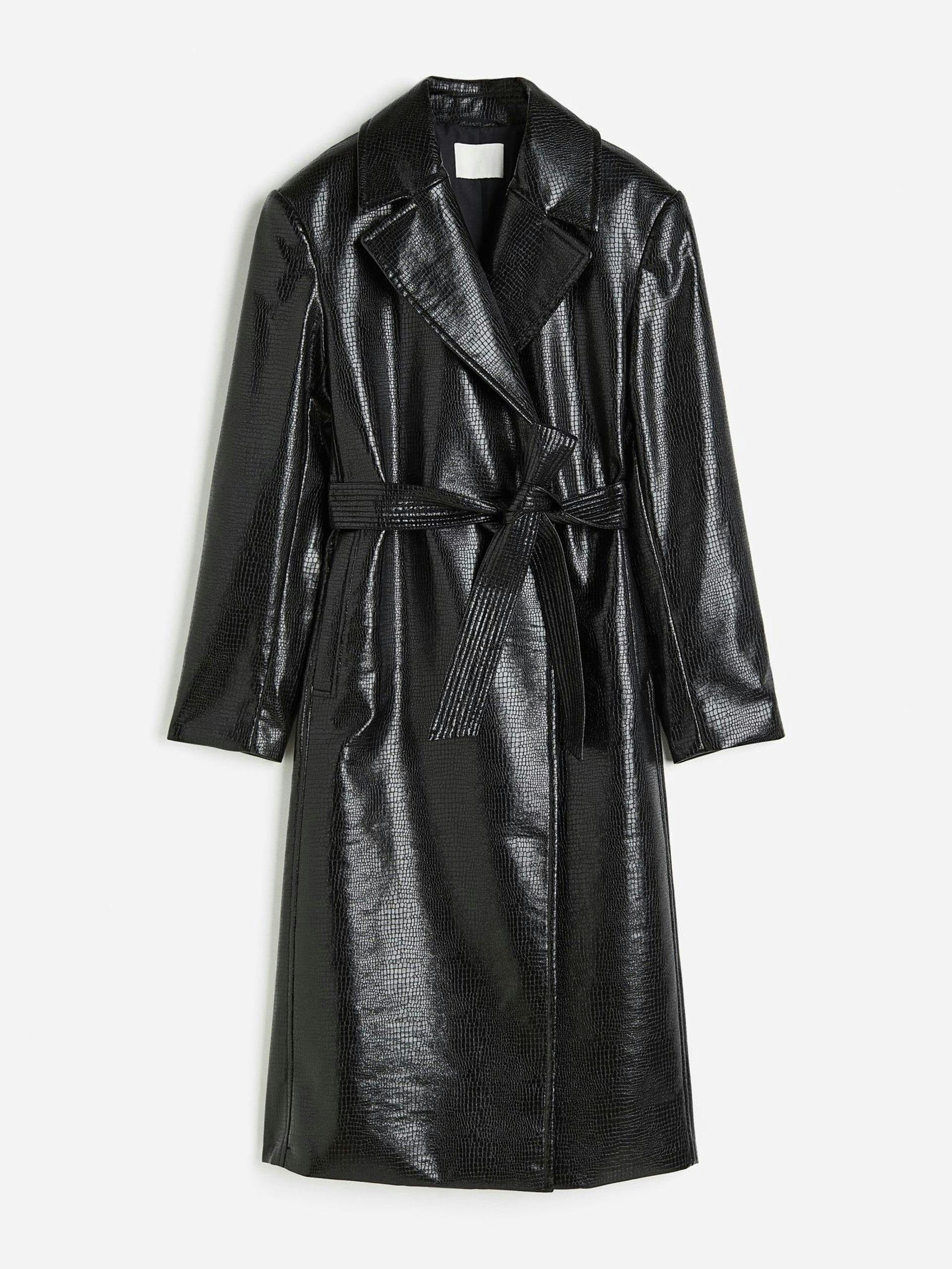 Black coated trench coat