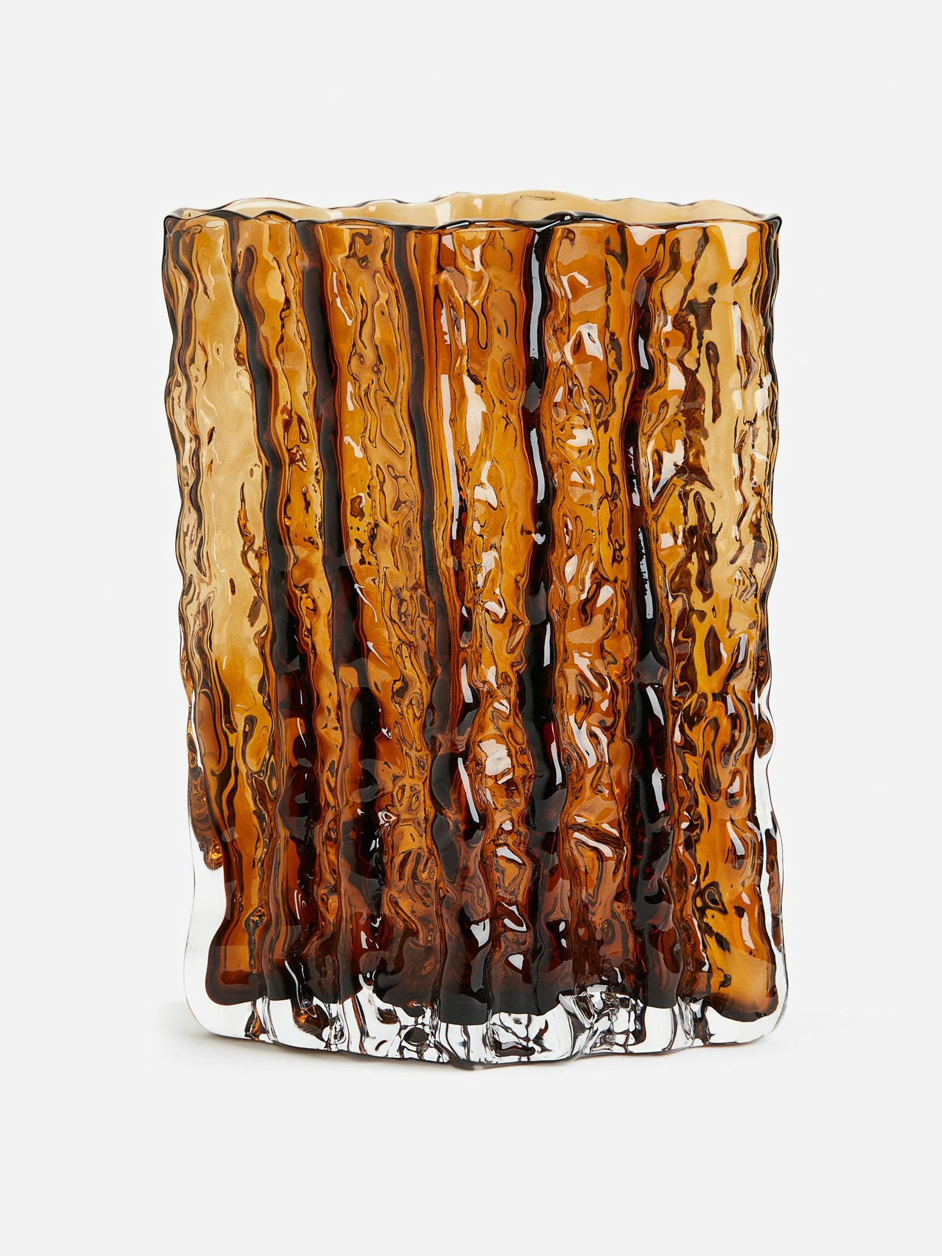 Large textured glass vase