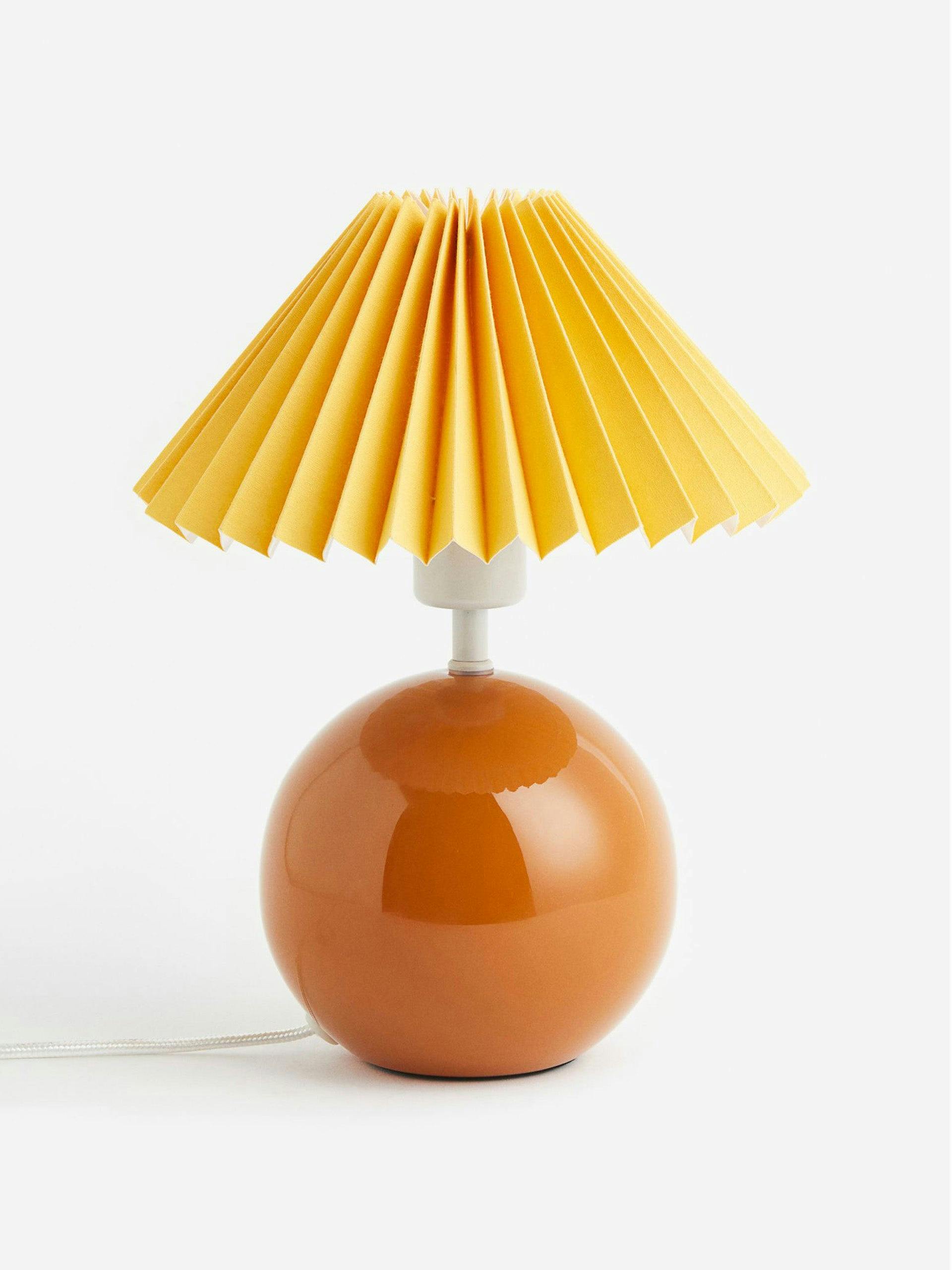 Orange orb-shaped lamp base