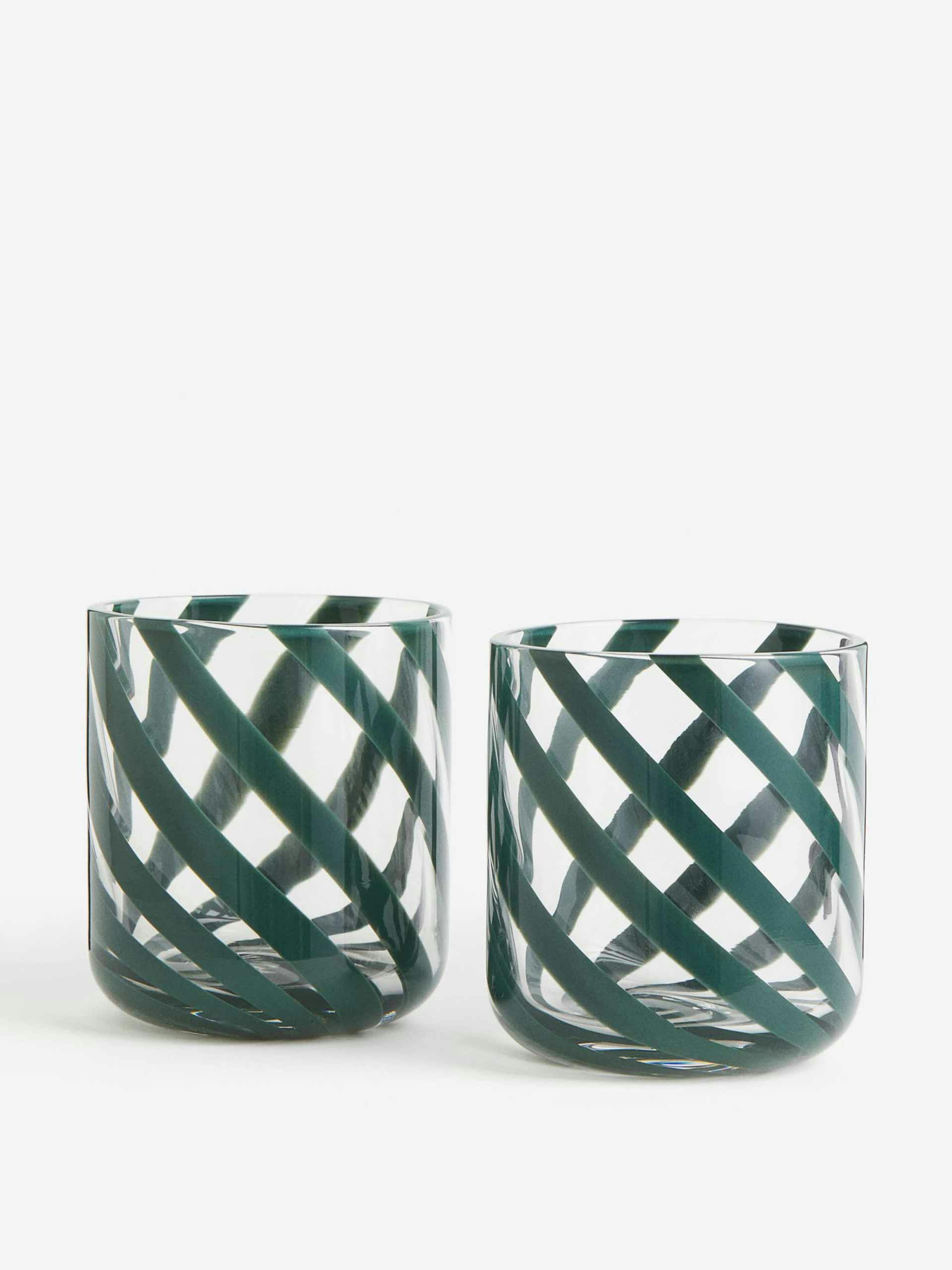 Patterned glass tumblers (set of 2)