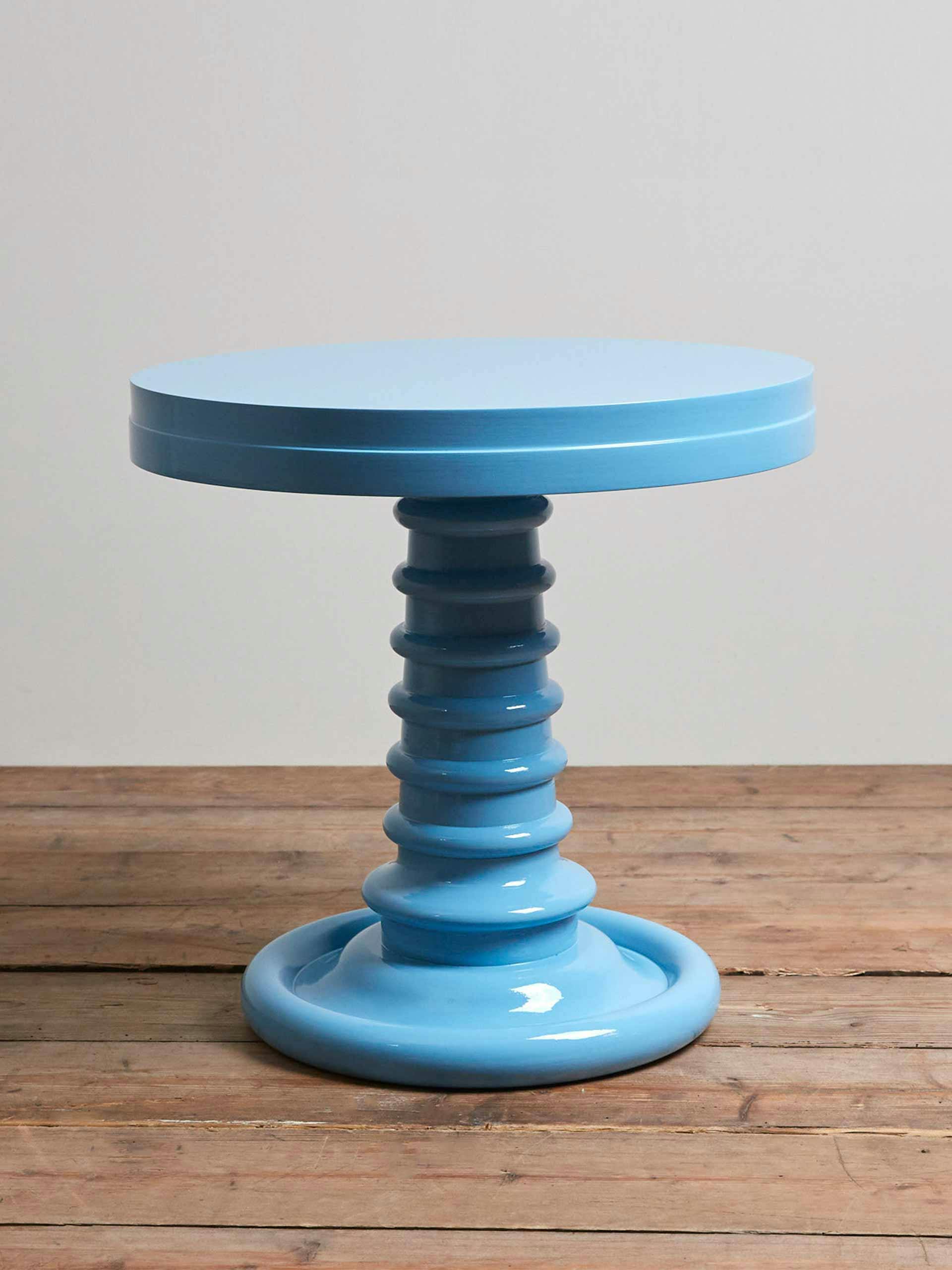Bombay Button blue side table