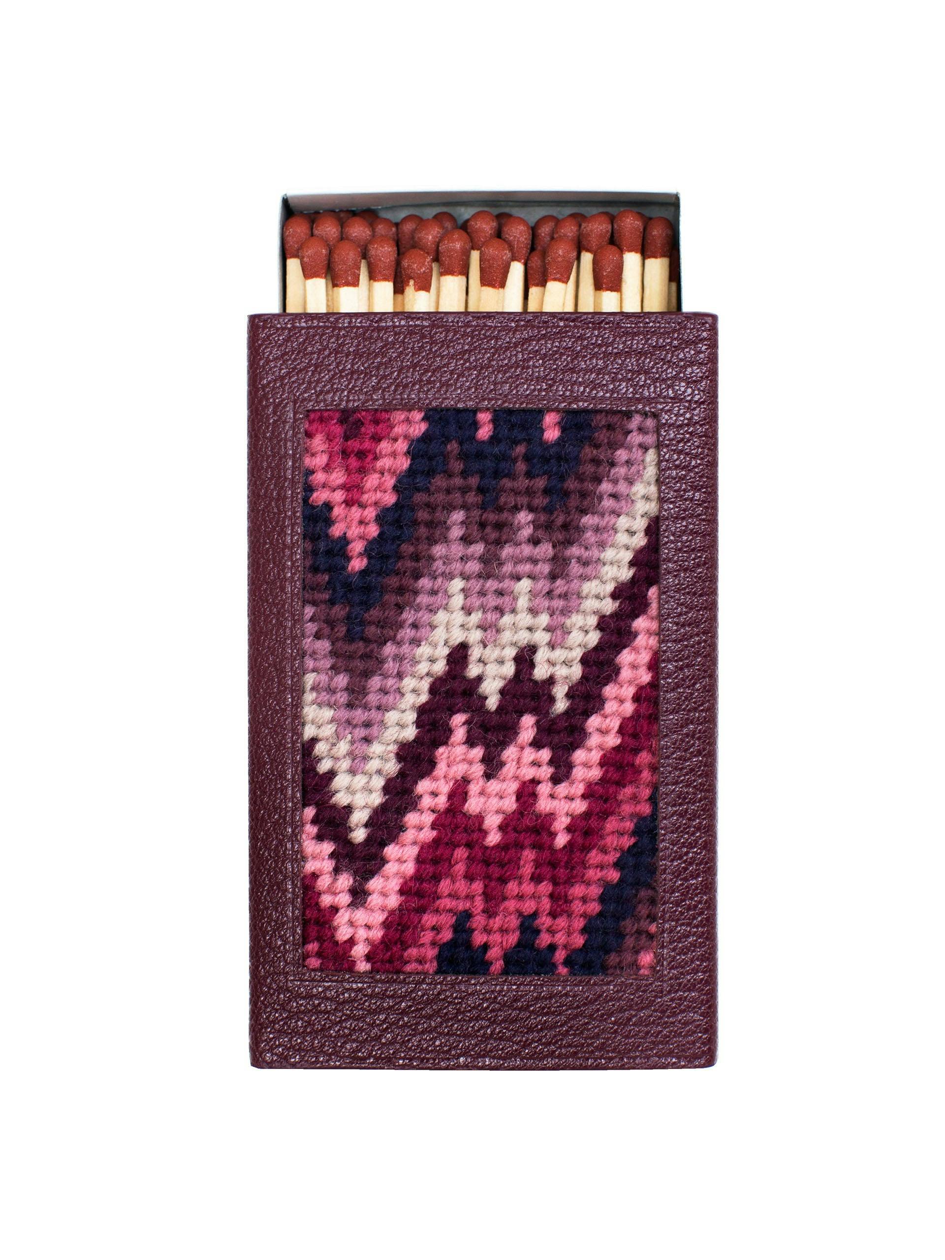Matchbox holder in Pink and Purple