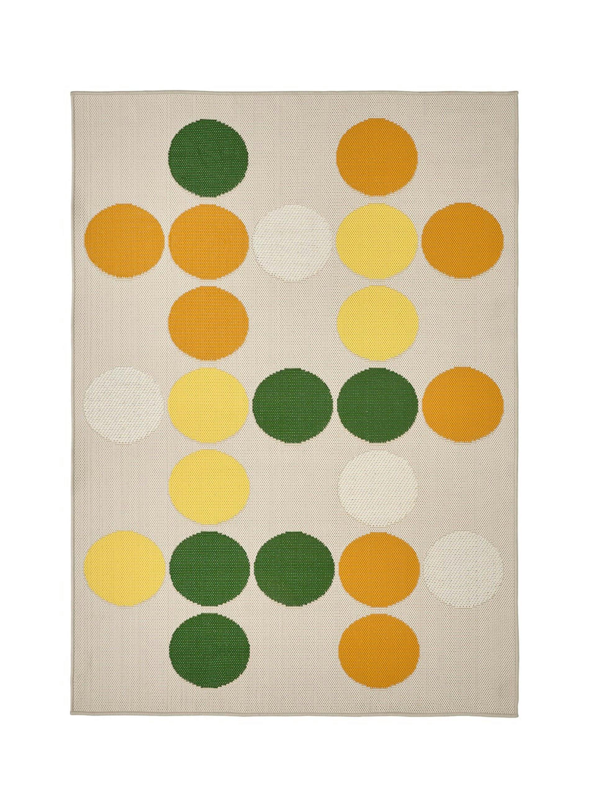 Dot patterned multicolour rug